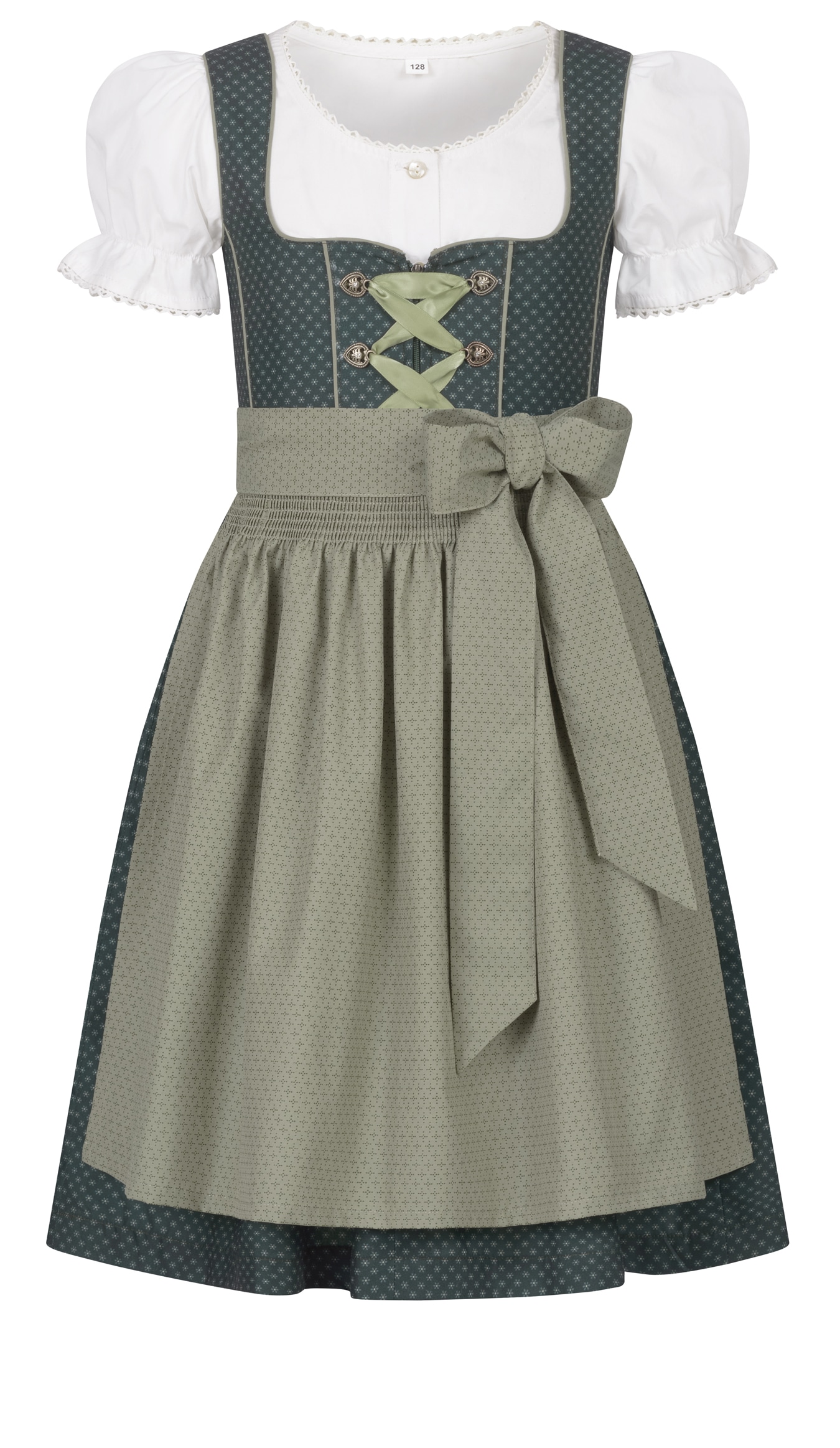 Dirndl NÜBLER "Kinderdirndl Petra", Mädchen, Gr. 152, EURO, grün, Obermaterial: 100% Baumwolle CO., Kleider Image