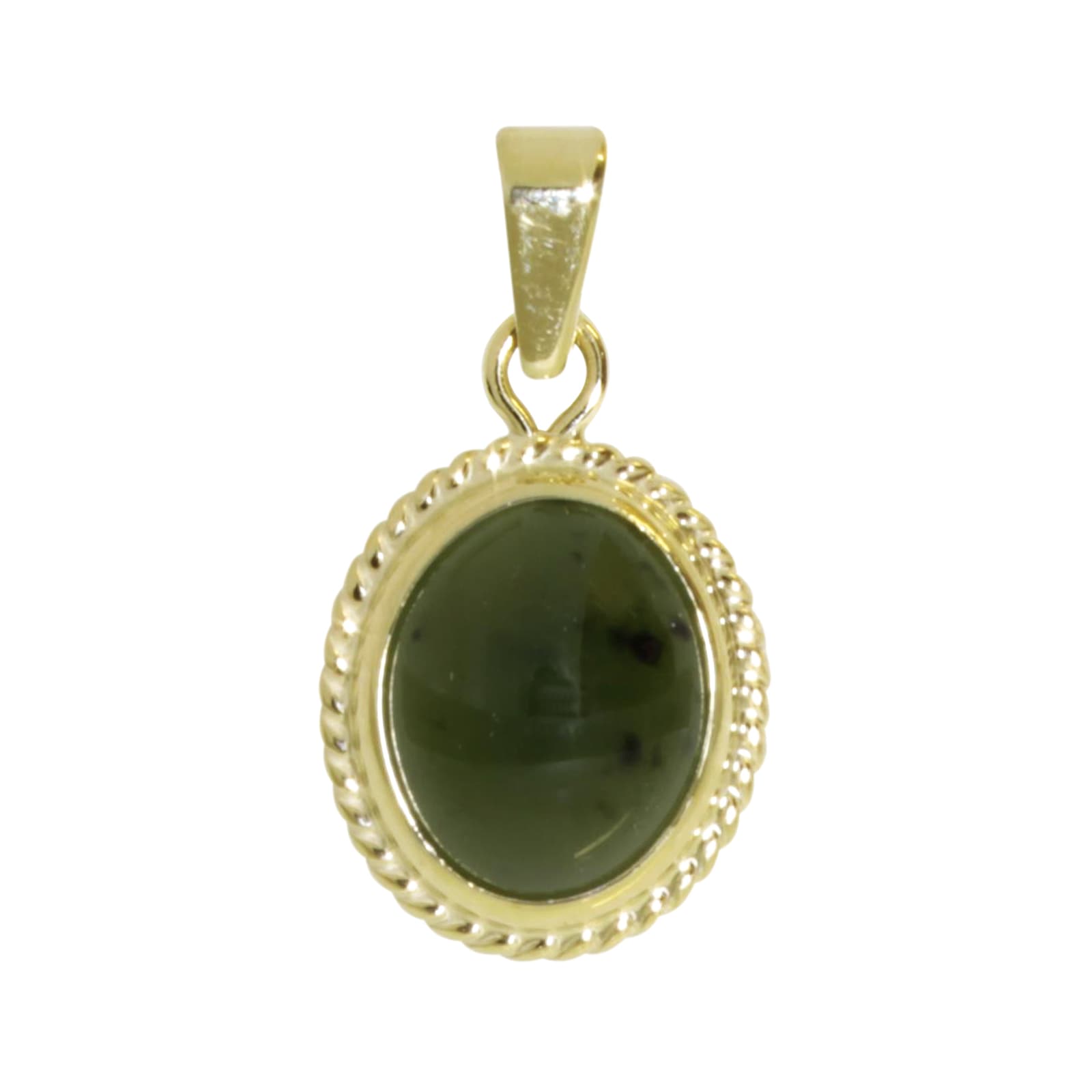 Kettenanhänger OSTSEE-SCHMUCK "- Jolin - Gold 333/000 - Jade" Gr. 23, gold (gold 333, goldfarben, gelb), Schmuckanhänger, Damen, Gelbgold 333, Kettenanhänger