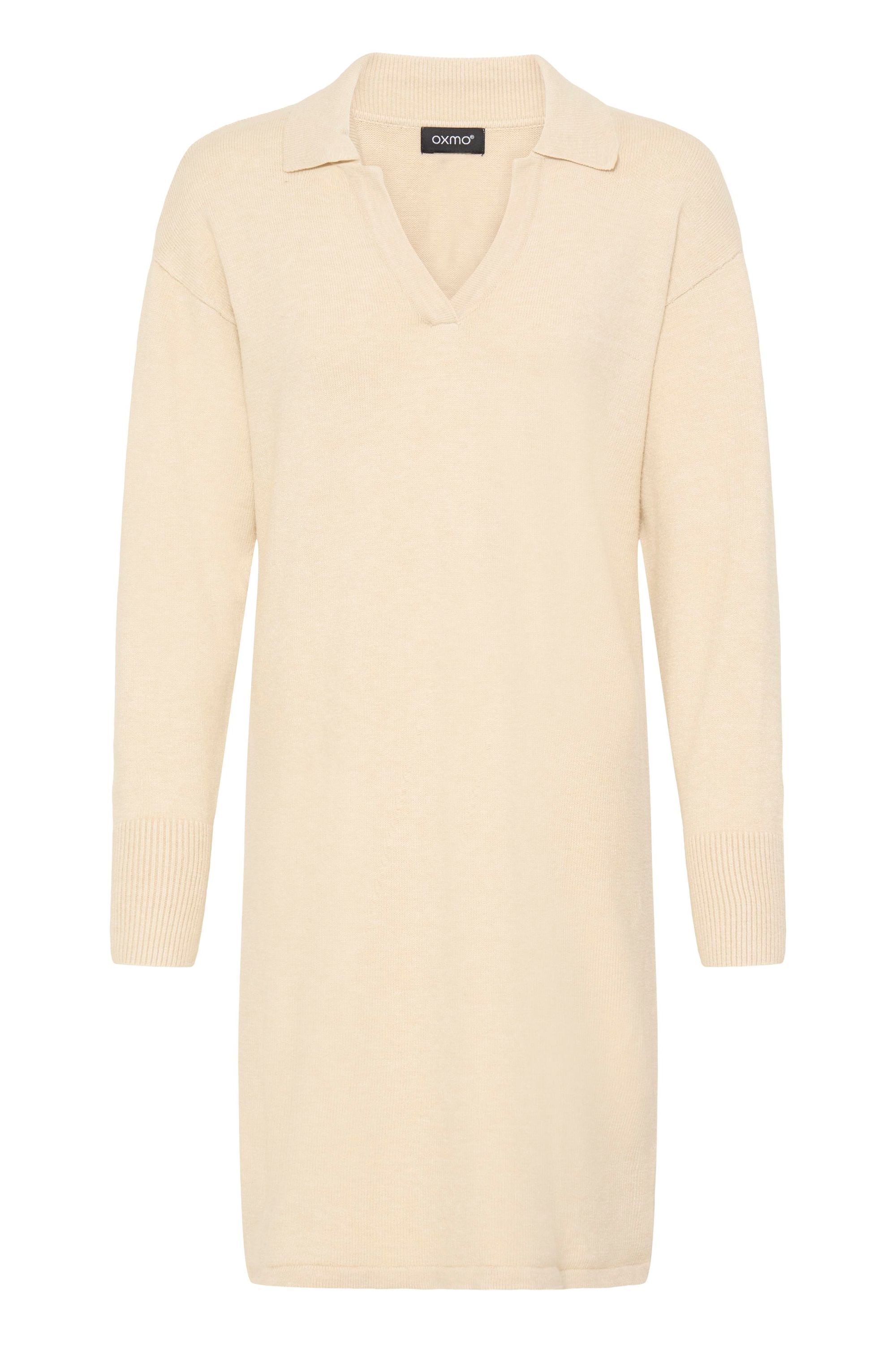 Strickkleid OXMO "Strickkleid OXBMMNERA DRESS", Damen, Gr. M, N-Gr, beige (oatmeal melange), Obermaterial: 50% Viskose CV. 27% Nylon NY. 23% Polyester PES., Kleider Strickkleid