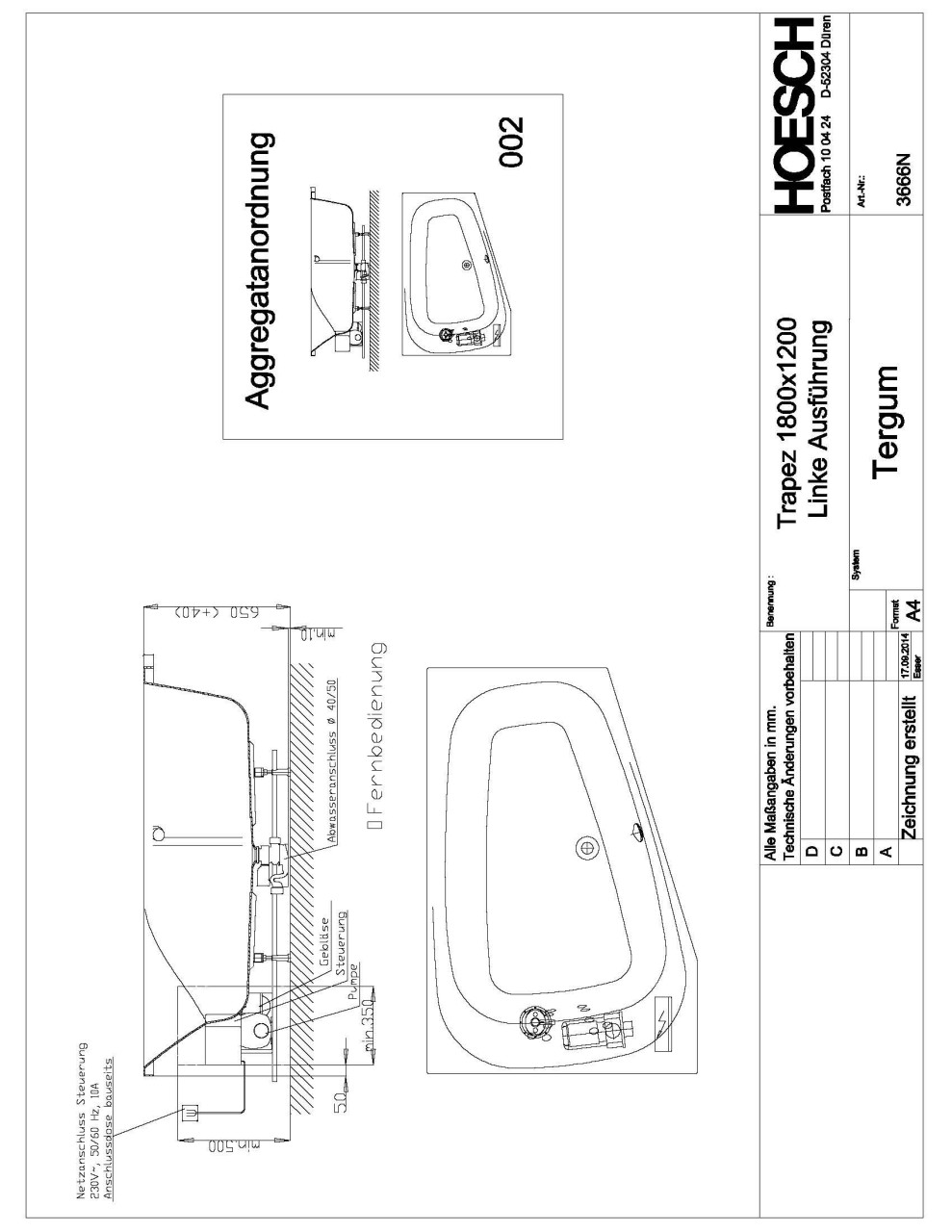Hoesch Whirlpool Spectra 3666&Tergum Whirl, weiß/verchromt/Motor links, 3666N.010305002 3666N.010305002 Image
