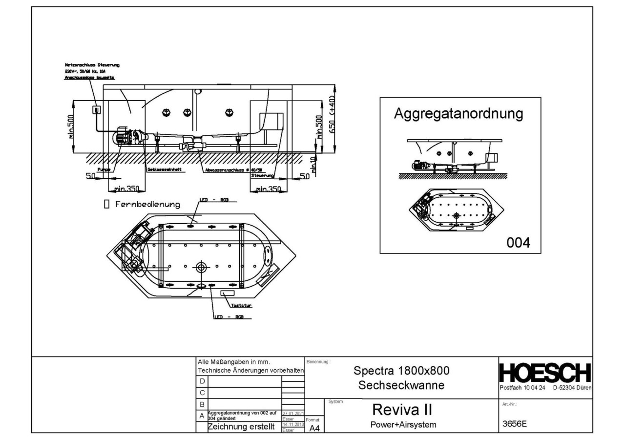 Hoesch Whirlwanne Spectra 3656 & Reviva II Power+ 3656E.010305004 Image