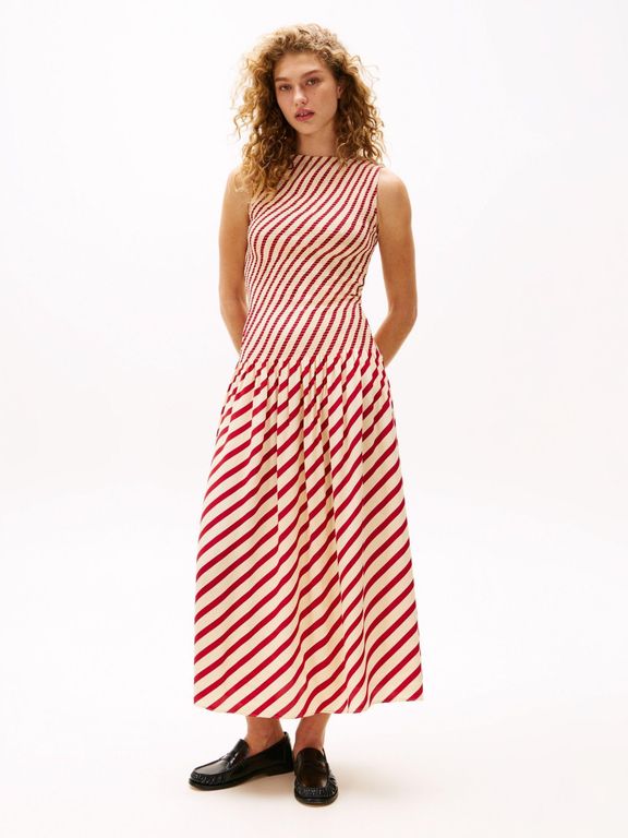 The Sofia Capsule Stripe Maxi Dress - White - Tommy Hilfiger Dresses