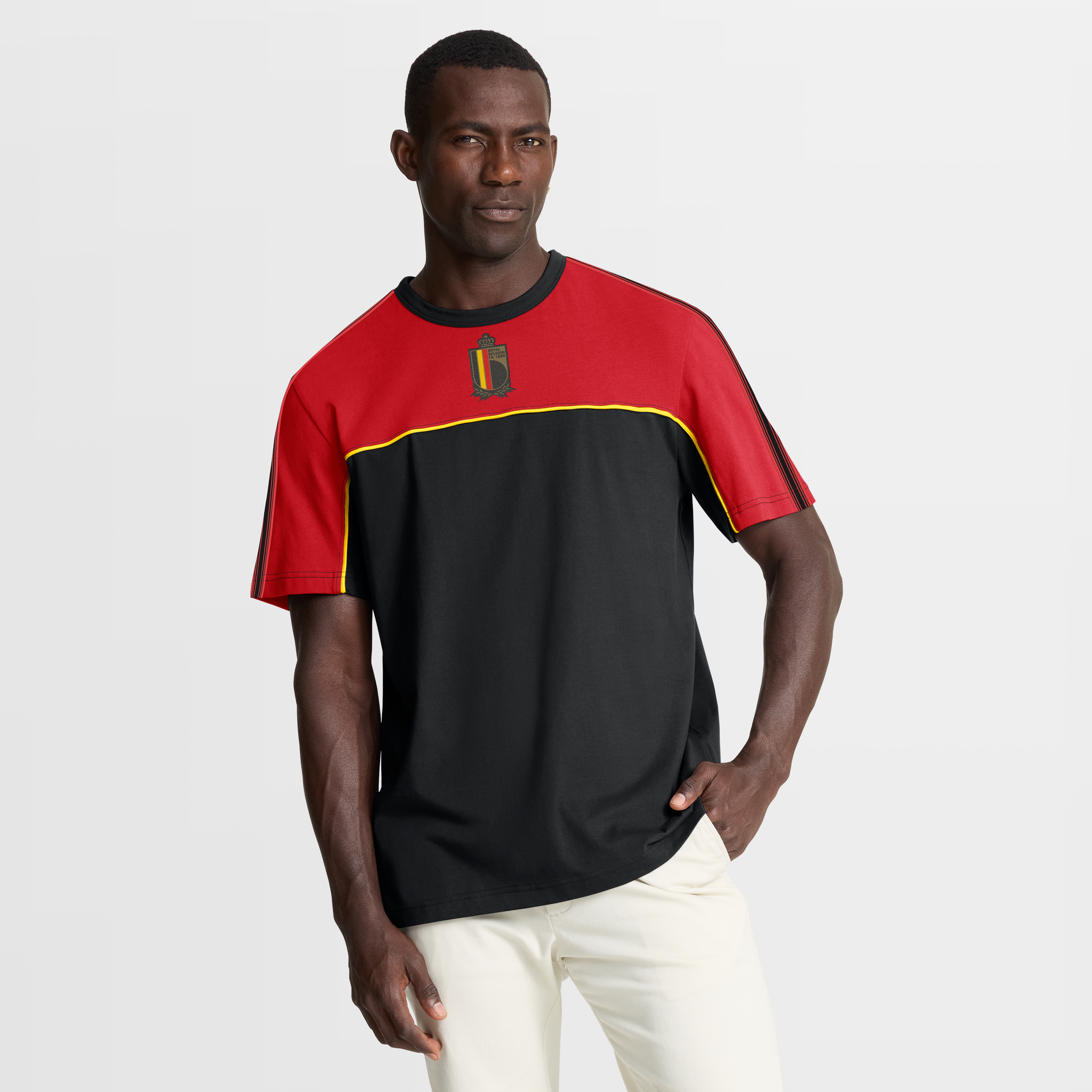 Belgisches Retro-T-Shirt – Schwarz – Herren Image