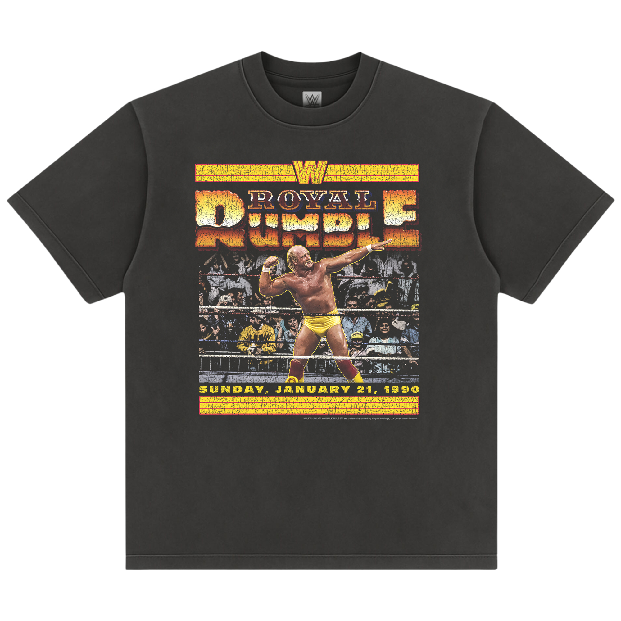 Schwarzes Hulk Hogan Royal Rumble 1990 Boxy T-Shirt für Herren Image