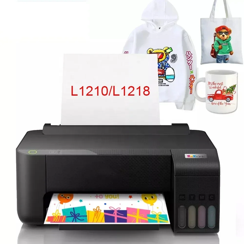 Nouvelle imprimante par Sublimation A4 ECO Tank L1210/L1218 pour Epson 4 couleurs EcoTank MUG/sac/T-shirt encre en papier par Sublimation