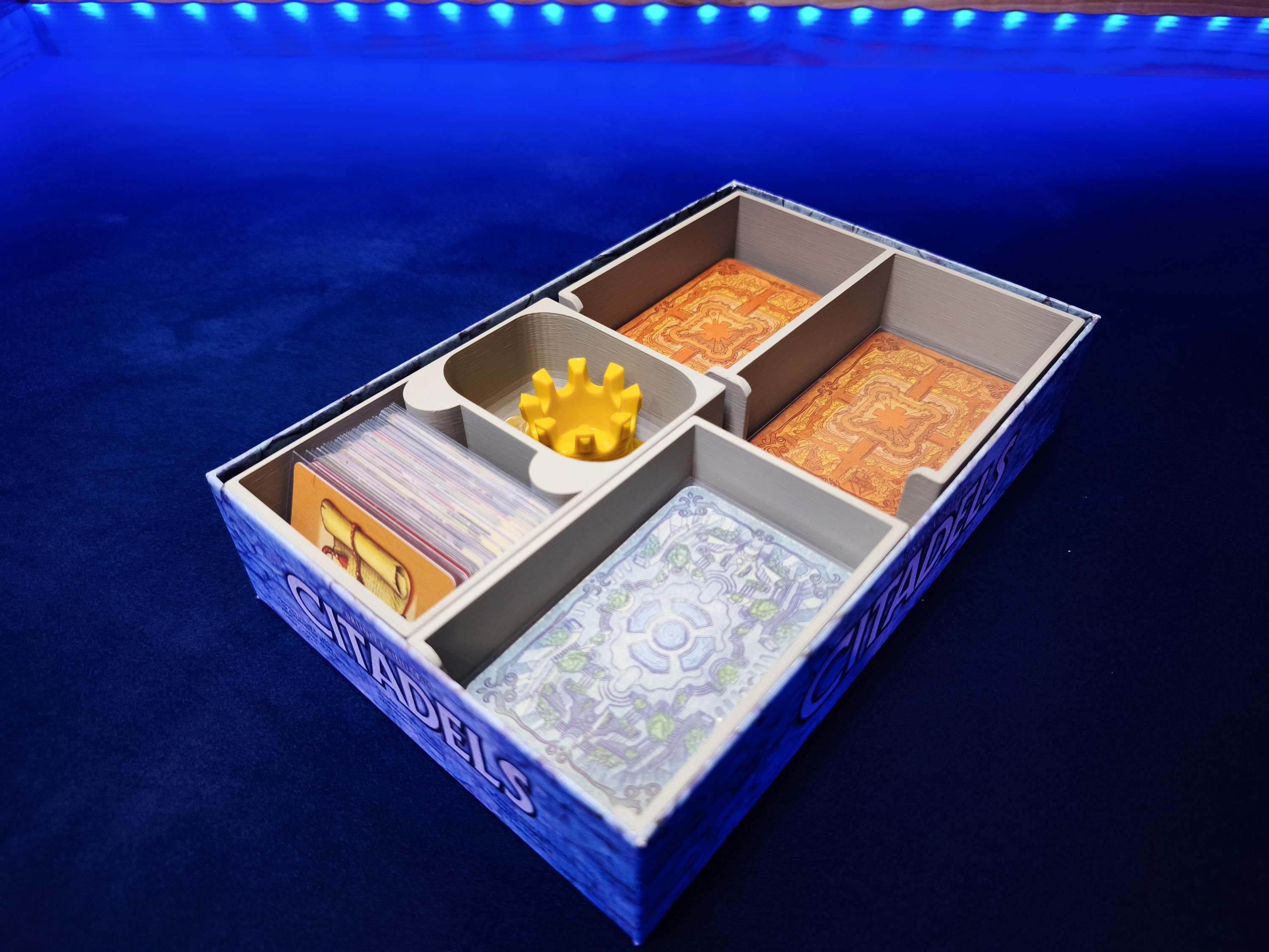 Inserto per gioco da tavolo Citadels / Organizzatore stampato in 3D per gioco base ed espansioni