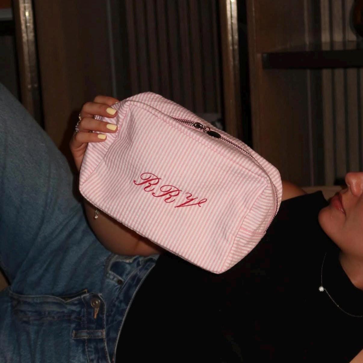 Borsa per il trucco ricamata personalizzata / Borsa da toilette ricamata personalizzata / Borsa per cosmetici - Borsa per cosmetici da viaggio Borsa p