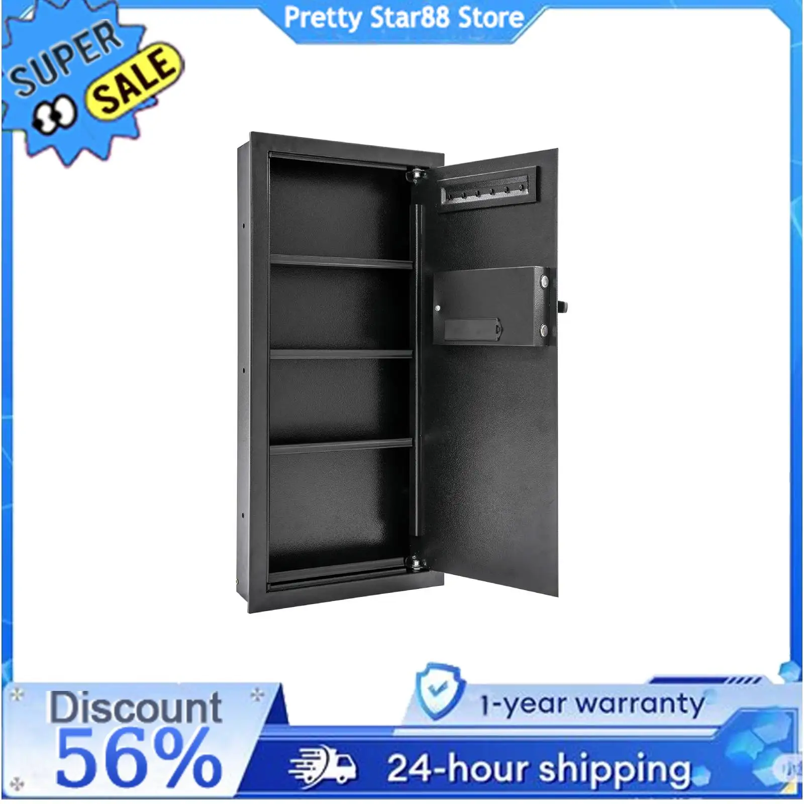 Wandmontierter Tresor, flexibler Einsatzsafe mit Schlüsseln, versteckter Wandtresor, durchdacht verdecktes Schlüsselloch für Schlafzimmer/Garderoben/Hotels