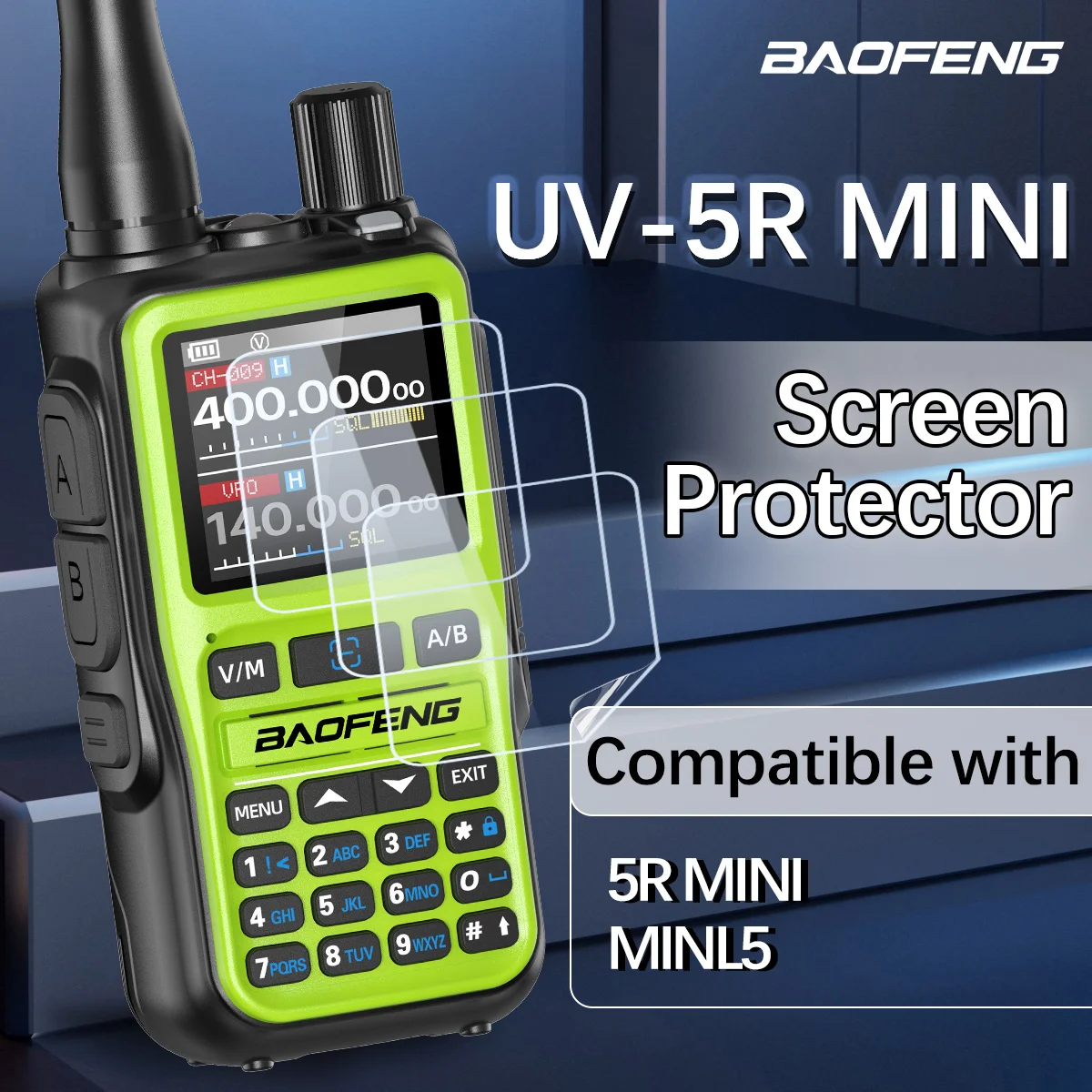Baofeng UV-5R Mini Displayschutzfolie Walkie-Talkie-Folie Kratzfest Kompatibel mit UV-5R Mini Zwei-Wege-Funkgerät Zubehör Image