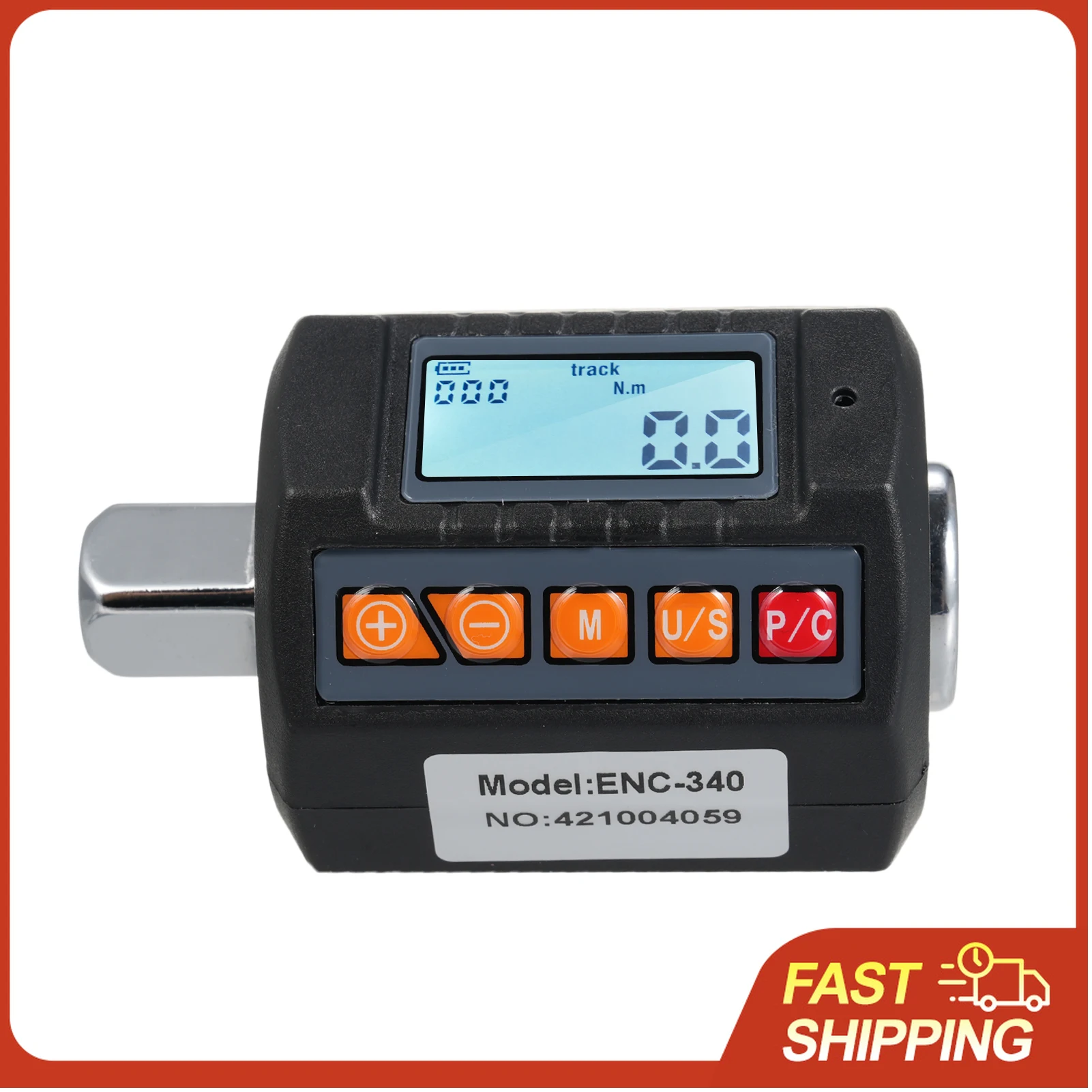 ENC-340 Digitaler Drehmomentmesser mit Display, Drehmomentprüfer, inklusive Adapter 3/8'' mit Ton- und Lichtalarmfunktion, hohe Genauigkeit Image