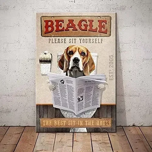 Beagle Hund Metall Blechschild Bitte sitzen Sie sich selbst Das Beste sitzen im Haus Druck Poster Badezimmer Home Art Wanddekoration Plakette Image