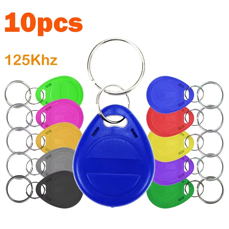 10 Stück 125KHz T5577 Schlüsselanhänger, wiederbeschreibbar, Duplikat-Tag 5200, Proximity-Kopier-Zugangskontrollkarte, ID-Token-Ring, RFID-Kloner-Schlüsselanhänger Image