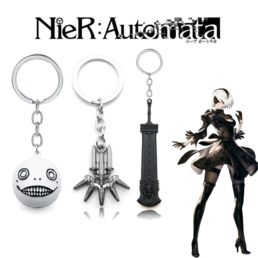 Spiel NieR:Automata Schlüsselanhänger 2B YoRHa Nr. 2 Typ B Beastlord Schwert Oddity Emil Anhänger Schlüsselanhänger Damen Herren Auto Schlüsselanhänger Schmuck Image
