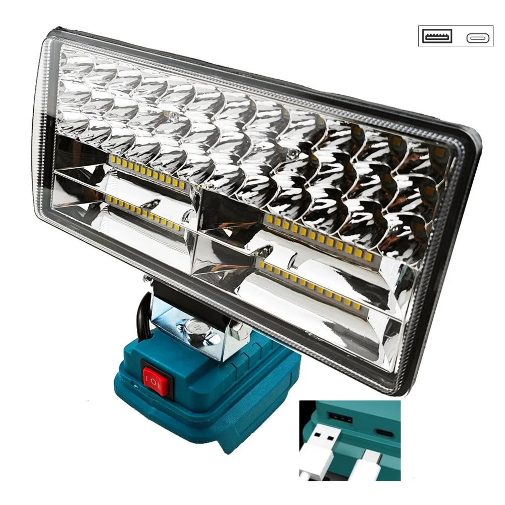 8-Zoll-Akku-LED-Arbeitsleuchte, tragbare LED-Taschenlampe für Arbeit, Camping, Outdoor, 2-stufig einstellbares LED-Licht für Makita-Akku