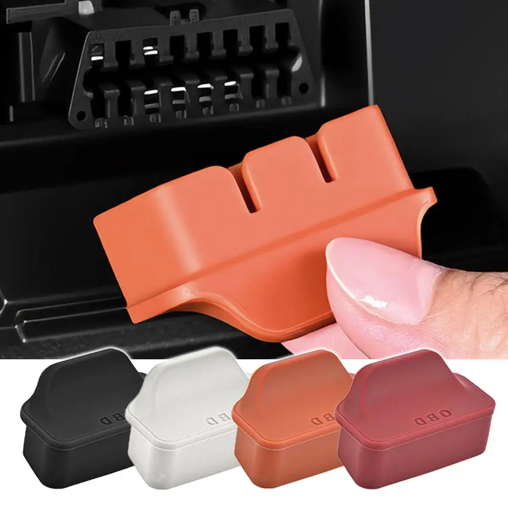 Silikon OBD-Anschluss Staubschutzkappe mit Griffdesign OBD-Anschluss Schutzabdeckung Wasserdichte Staubdichte Auto-Zubehörteile Image