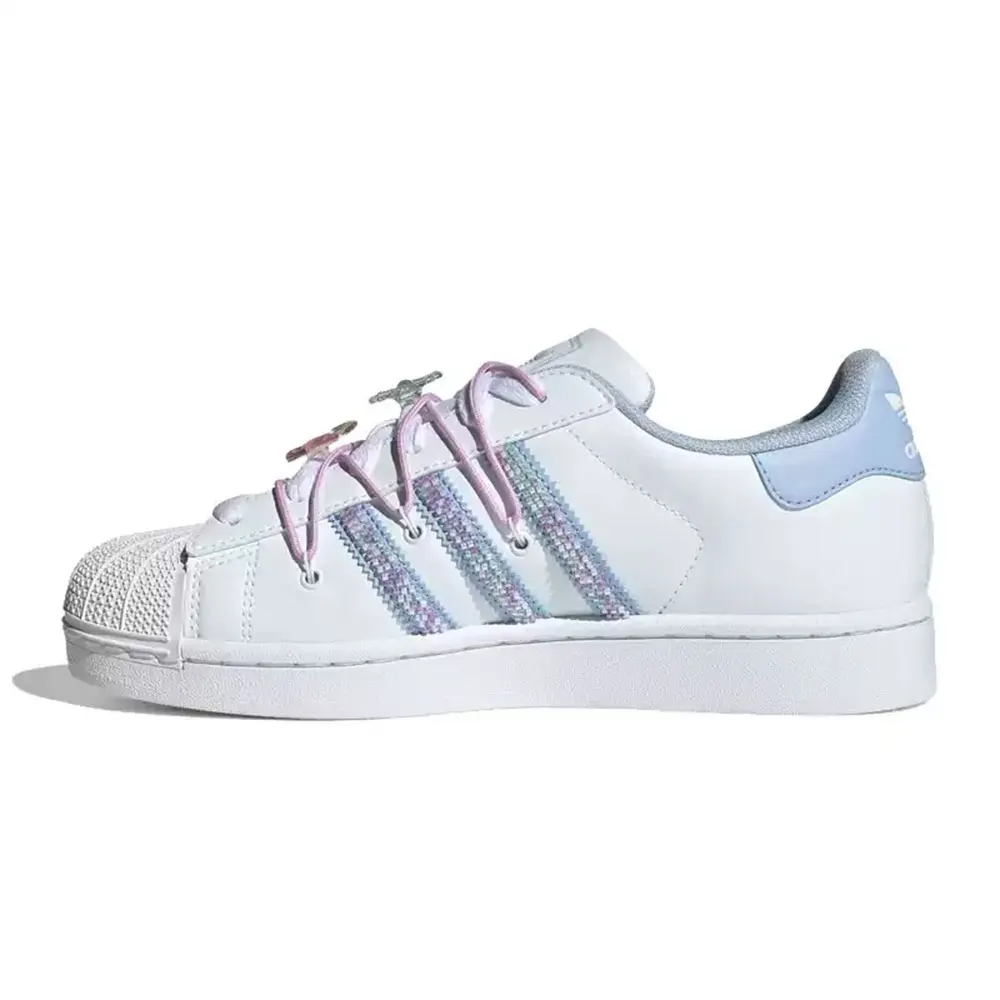 adidas Originals Superstar 2 Trefoil Collection Bequeme und vielseitige Low-Top-Sneaker für Damen Weiß JR1332