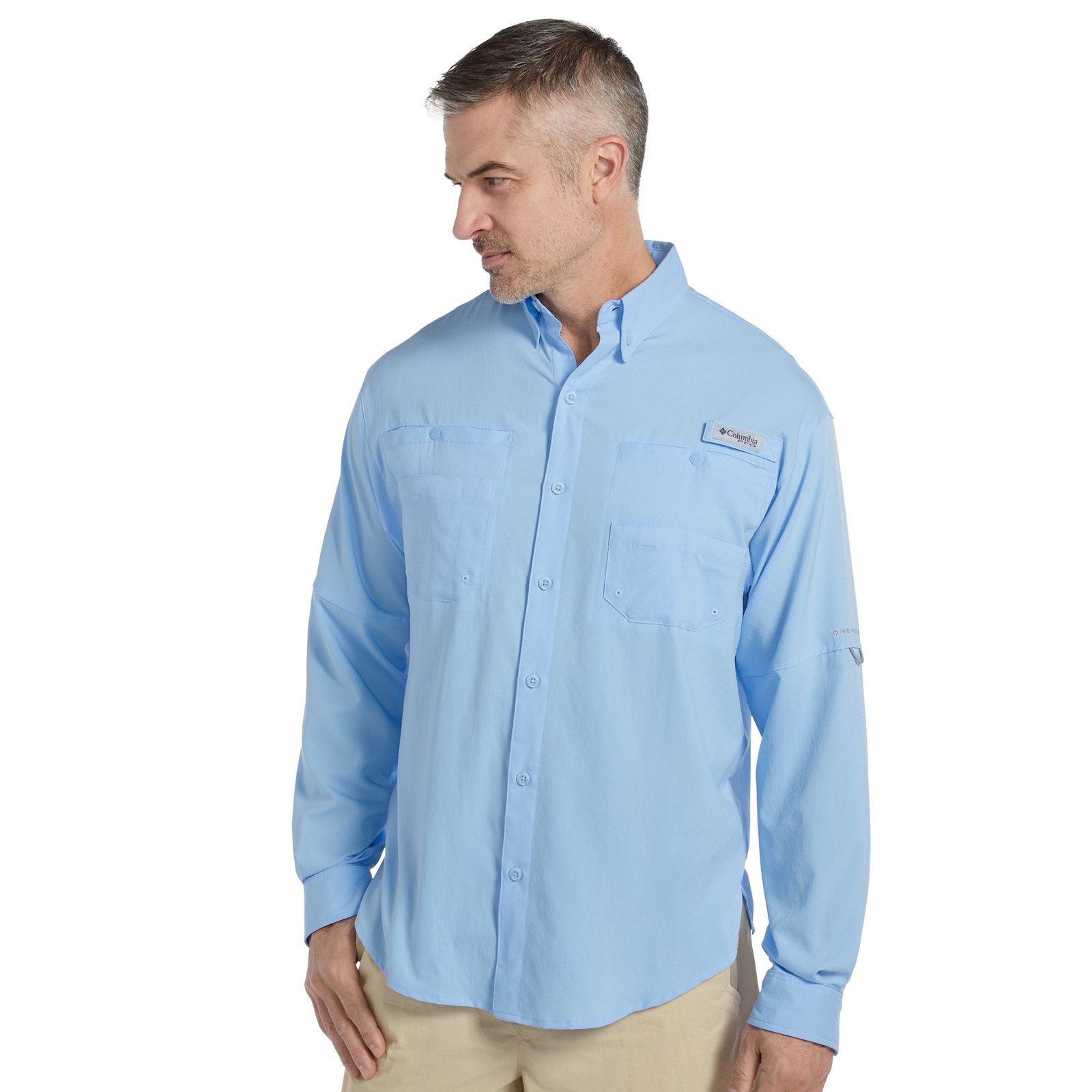 Columbia Men's Tamiami II Long-Sleeve Shirt (Size 1X) Sail, Polyester