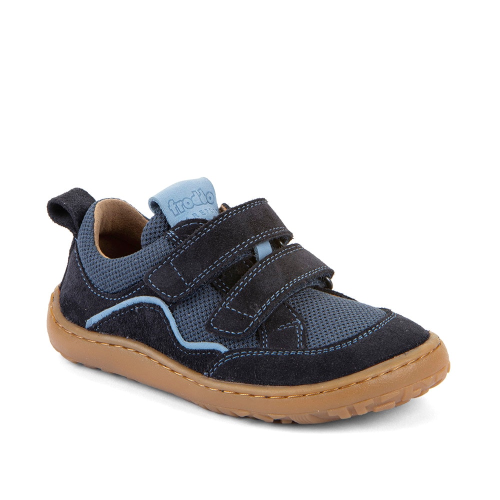 Sneaker FRODDO "Barefoot Base", Damen, Gr. 24, dunkelblau, Leder, Textil, casual, Schuhe Sneaker, Klettschuh, Freizeitschuh, Barfußschuh mit Klettverschluss