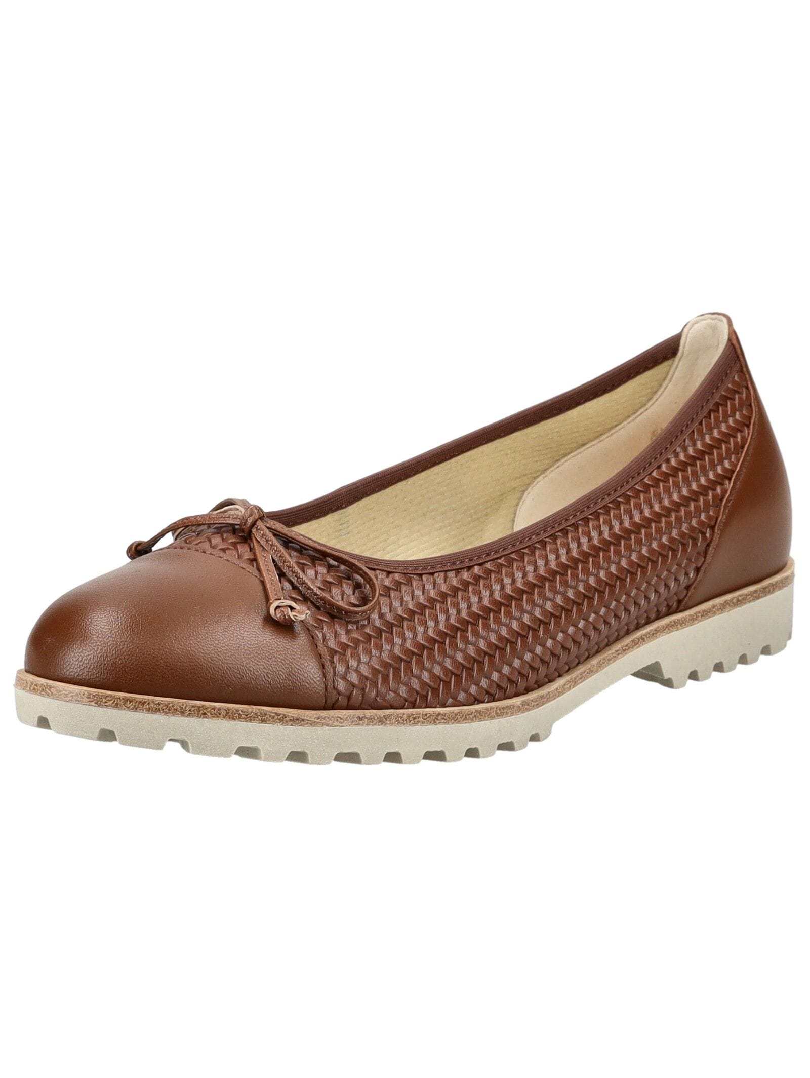 Ballerina GABOR "Gabor Ballerinas Glattleder", Damen, Gr. 42, cognac, Glattleder, Schuhe Ballerina