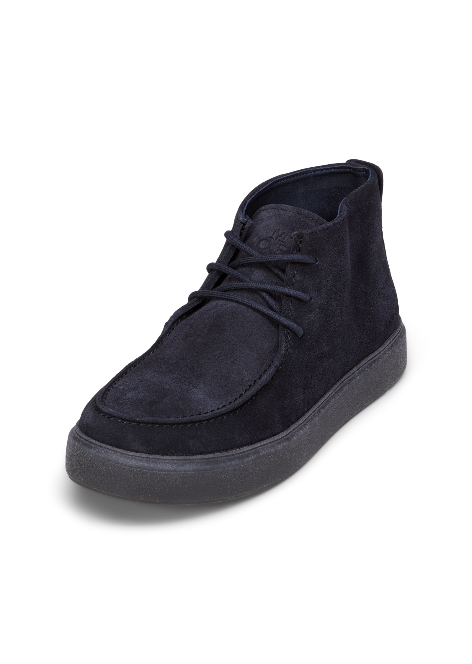 Stiefelette MARC O'POLO "aus geöltem Veloursleder", Herren, Gr. 43, navy, Obermaterial: 100% Leder (Rind), unifarben, Schuhe Stiefelette