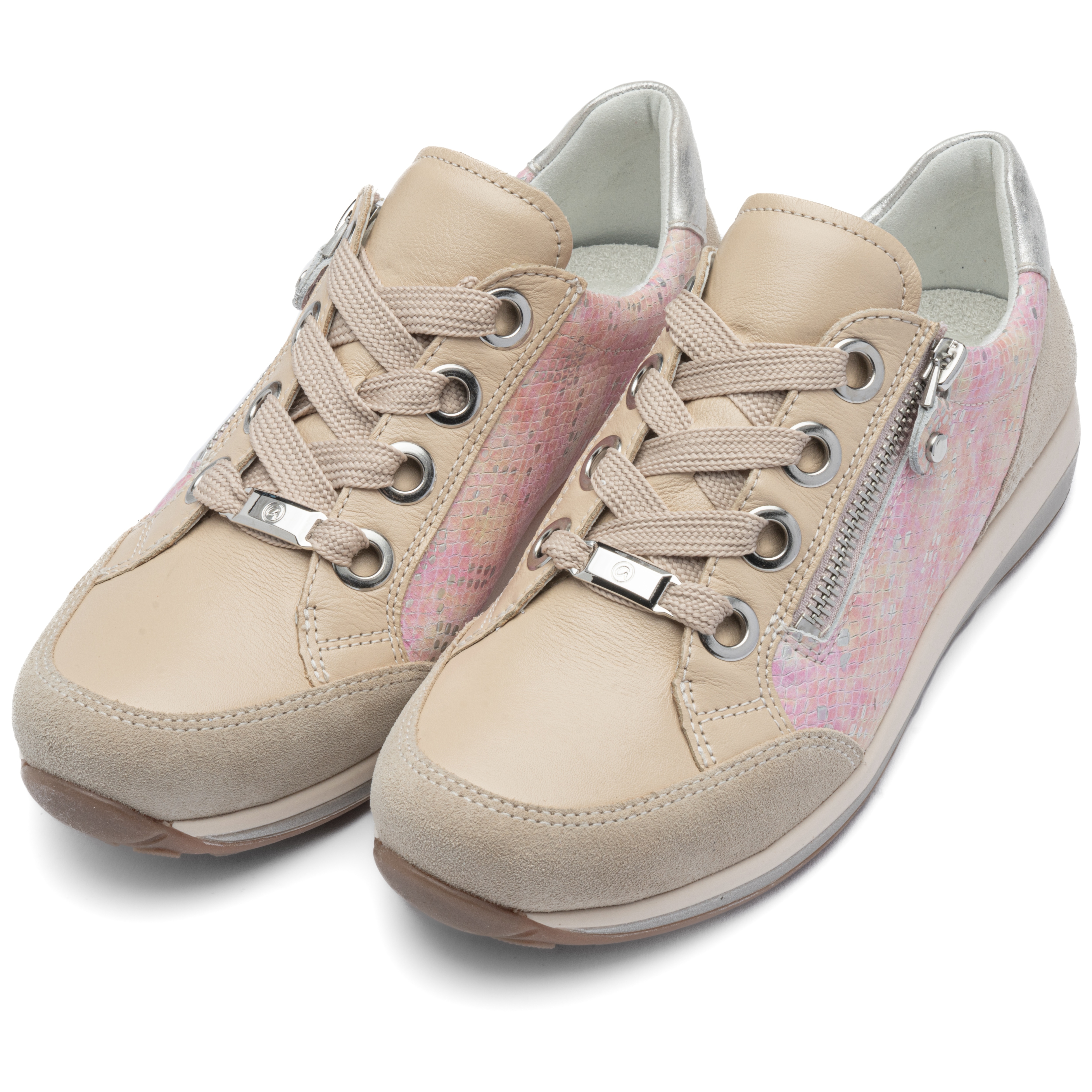 Keilsneaker ARA "OSAKA", Damen, Gr. 5,5 (38,5), rosa kombiniert, Schuhe, Freizeitschuh, Halbschuh, Schnürer in Komfortweite H (= sehr weit)