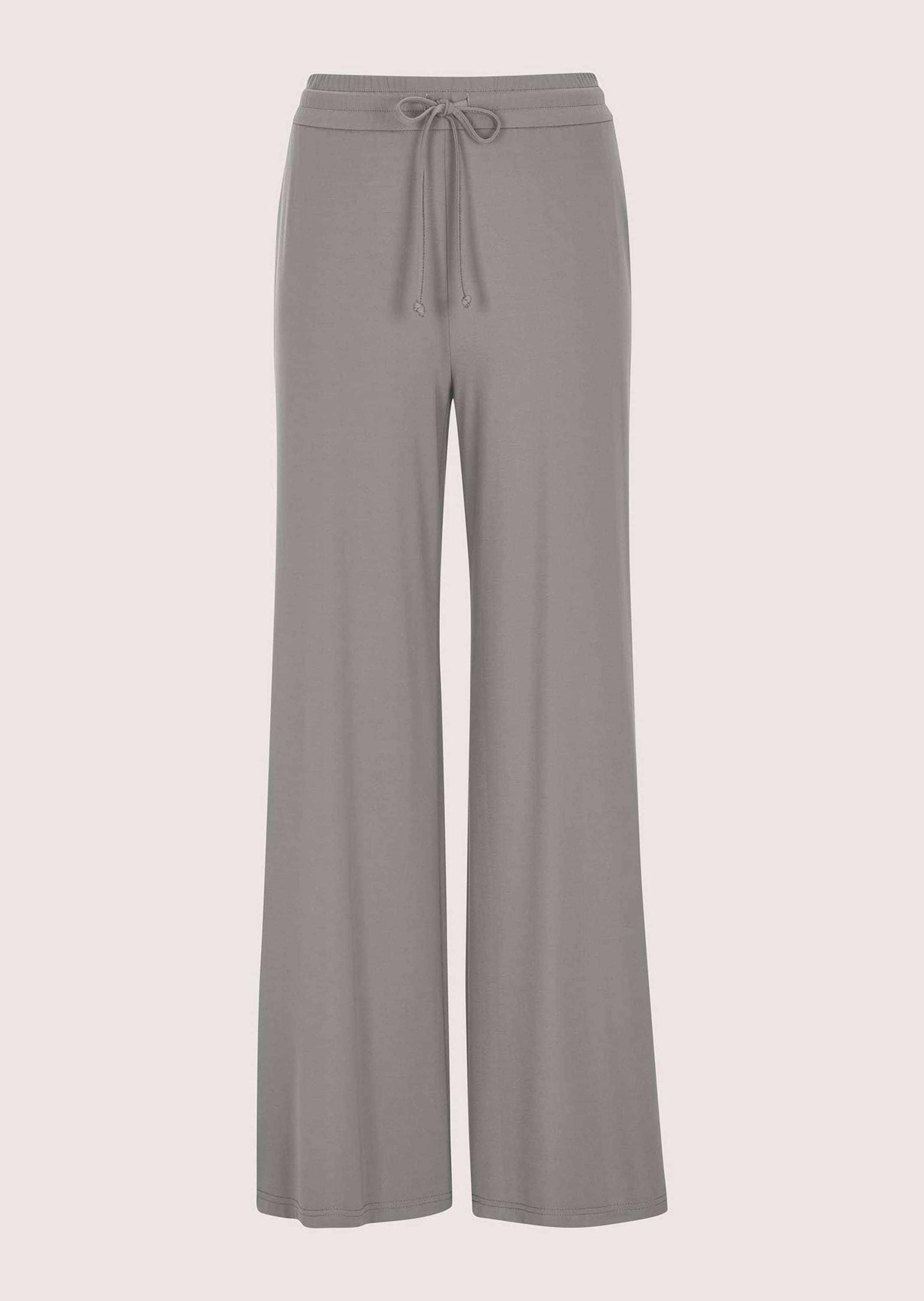 Jerseyhose MADELEINE "Jerseyhose Schlupfhose mit Tunnelzug", Damen, Gr. 34, N + K Gr, grau (schilf), Obermaterial: 62% Viskose CV. 30% Polyamid PA. 8% Elasthan EL., Hosen Jerseyhose