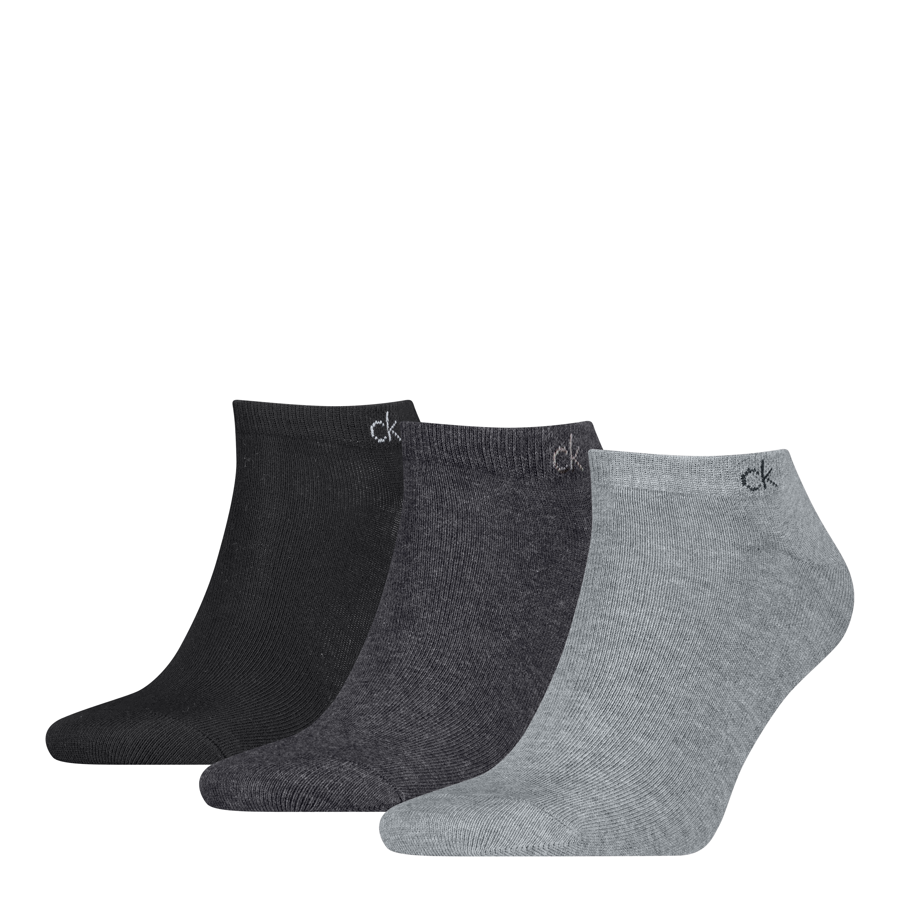 Sneakersocken CALVIN KLEIN "CK MEN SNEAKER", Herren, Gr. 43-46, grau melange, Baumwollmischung, normal, Socken Sneakersocken, mit kleinem Rippenbündchen, Cotton-Mix, elastisch