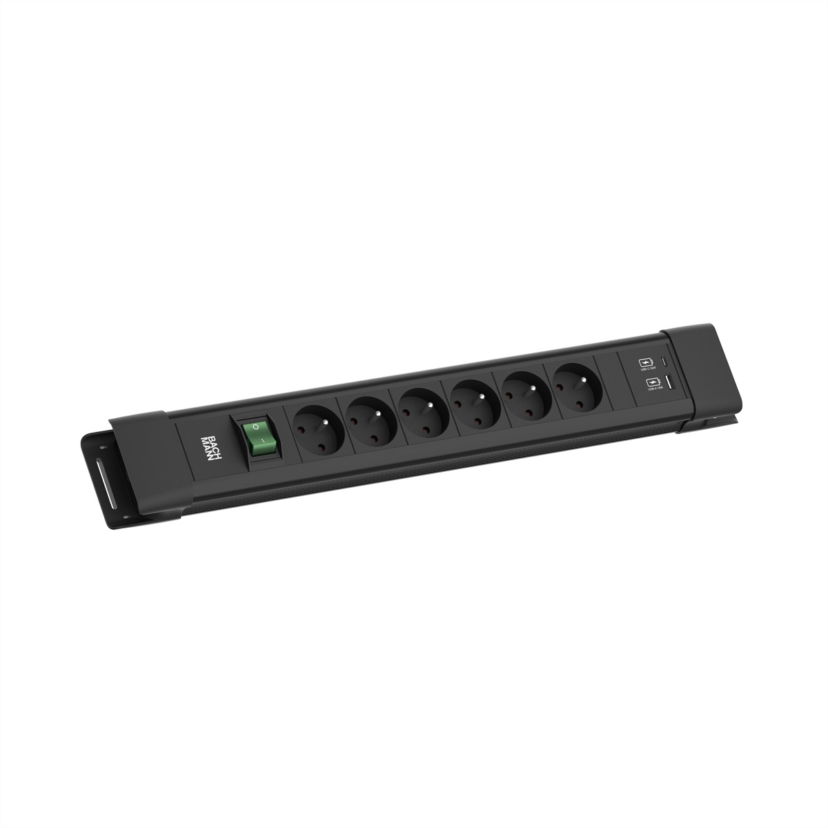 BACHMANN CONNECTUS 6xUTE, 1xSchalter 1xUSB A/C 22W 2,0m CEE7/7 Schwarz Image