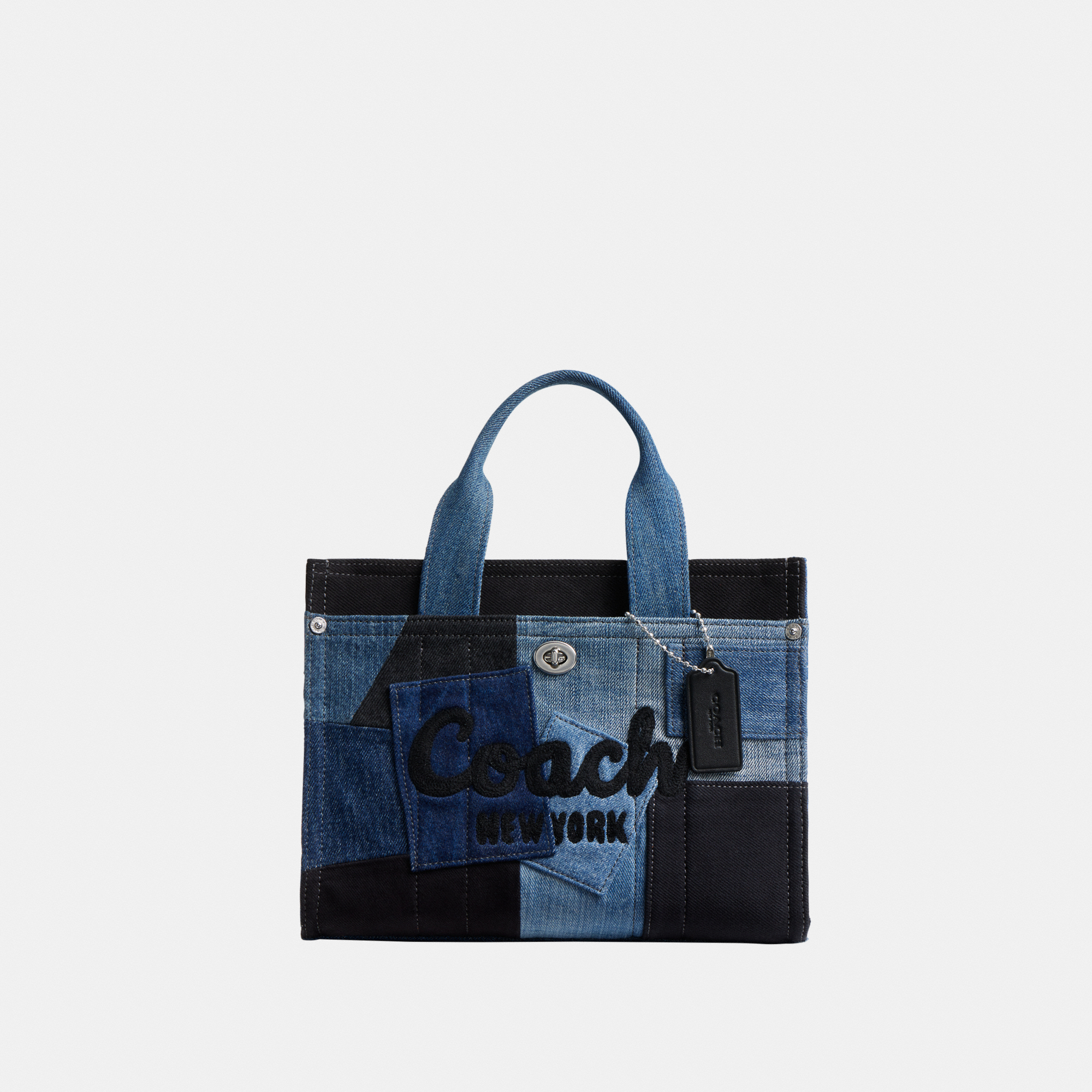 Coach Womens Cargo Tote Bag 26 With Patchwork - Blue - One Size | Coach Sale | Discount Designer Brands