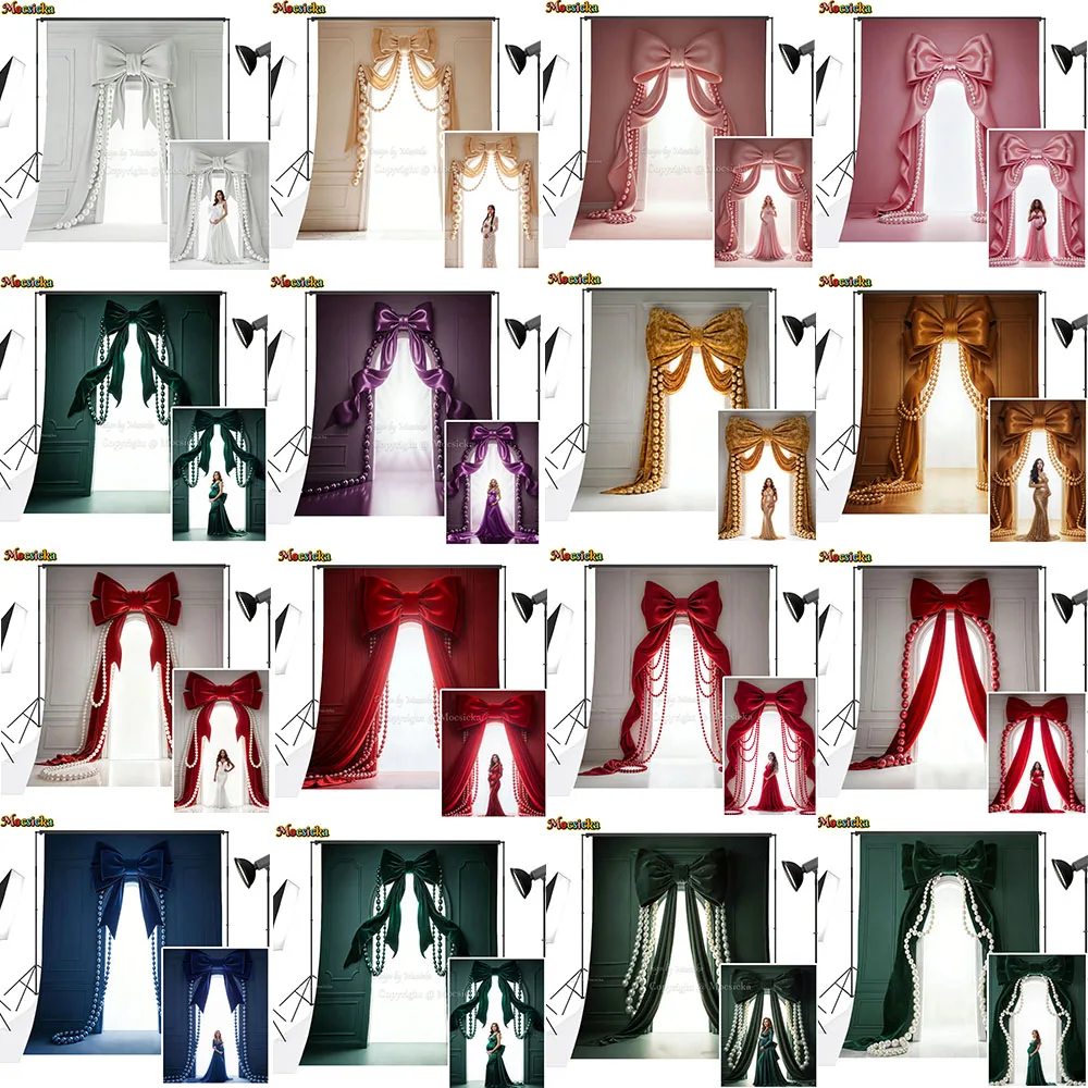 Mocsicka Mutterschaft Porträt Fotografie Hintergrund Perlmutt Perle Bögen Vintage Wand Hintergrund Neugeborenen Baby Show Photobooth Studio