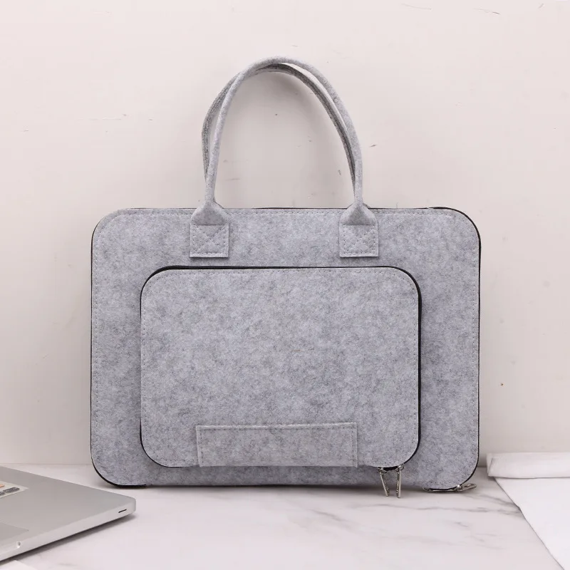 Mode Tragbare Filz Tasche Laptop Tasche Für 11,6 13,3 15,6 17,3 Zoll Computer Tasche Für MacBook Pro 13 Fall Xiaomi samsung HP Handtasche Image