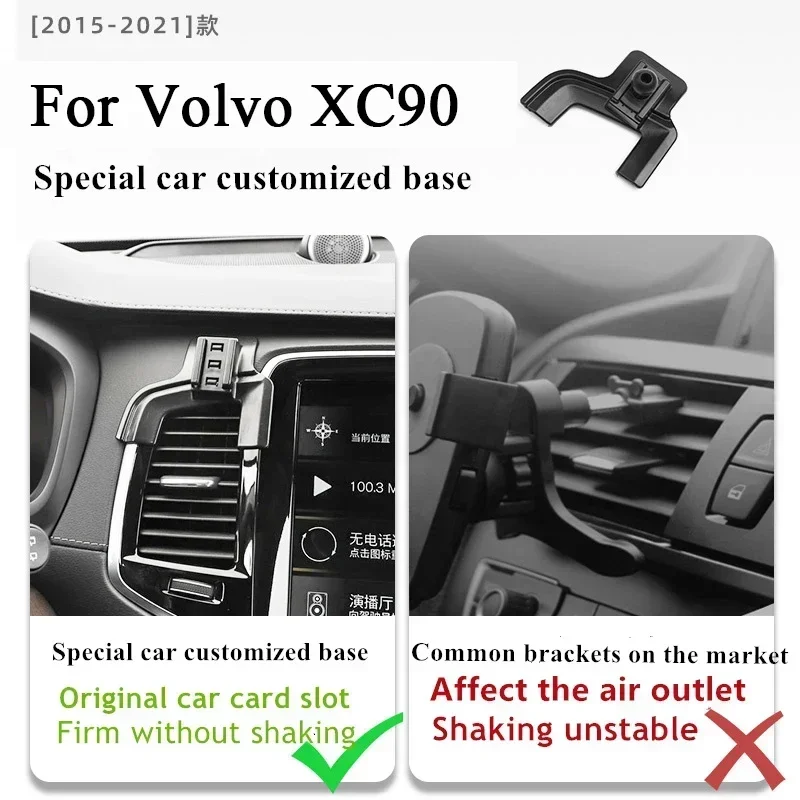 2015-2021 für Volvo XC90 Handy Halter Drahtlose Ladegerät Auto Halterung Navigation Halterung GPS Unterstützung 360 Rotierenden Image