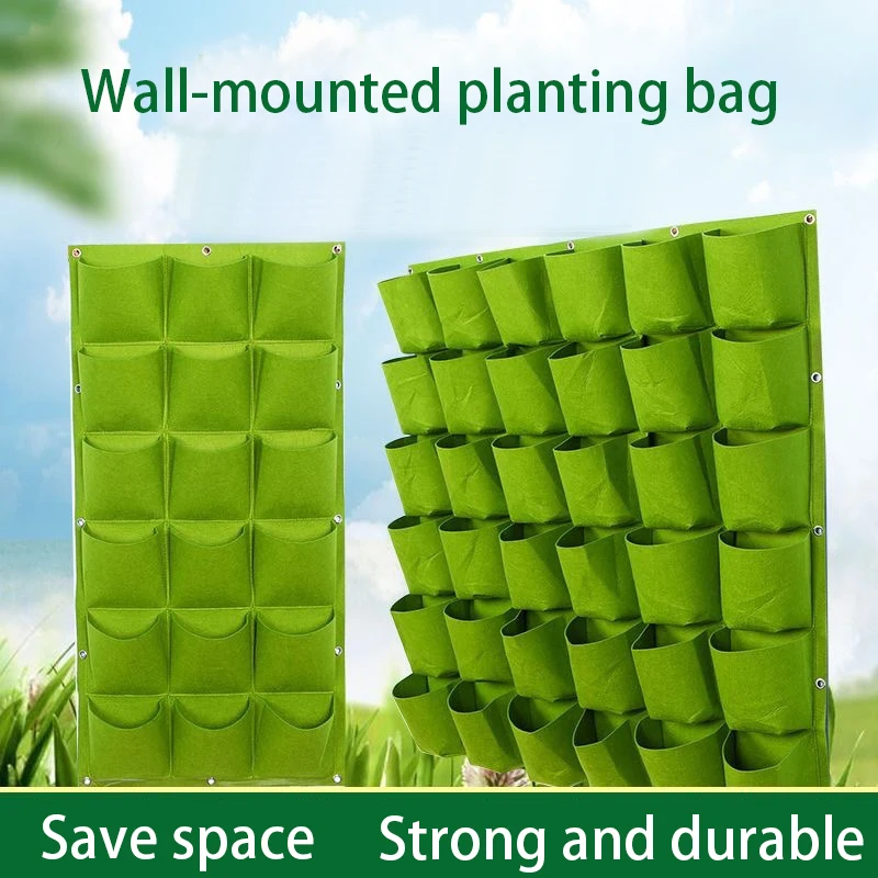 An der Wand montierter Pflanztasche, Wandpflanzung, Blumentopf, Gartenpflanztasche, vertikaler Blumentopf Image