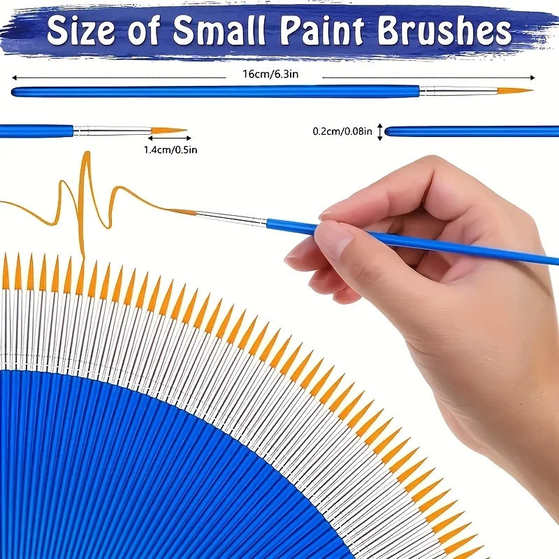 50 Stück spitze Nylonpinsel mit Borsten, Malwerkzeuge – sehr gut geeignet für Acrylmalerei, Aquarellmalerei, Ölgemälde und Heimwerken Image
