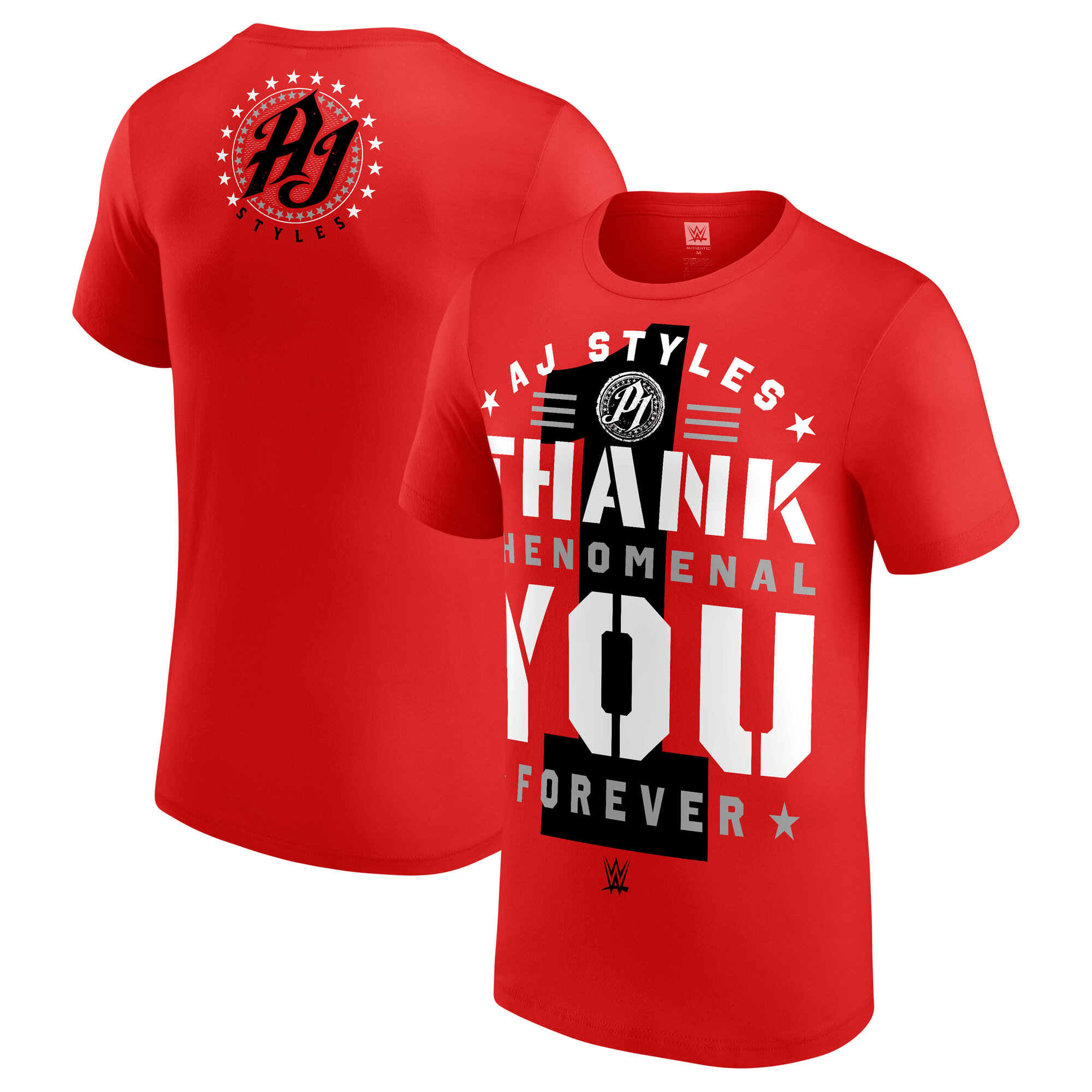 AJ Styles Thank You Phenomenal Forever T-Shirt - Rot - Herren Image