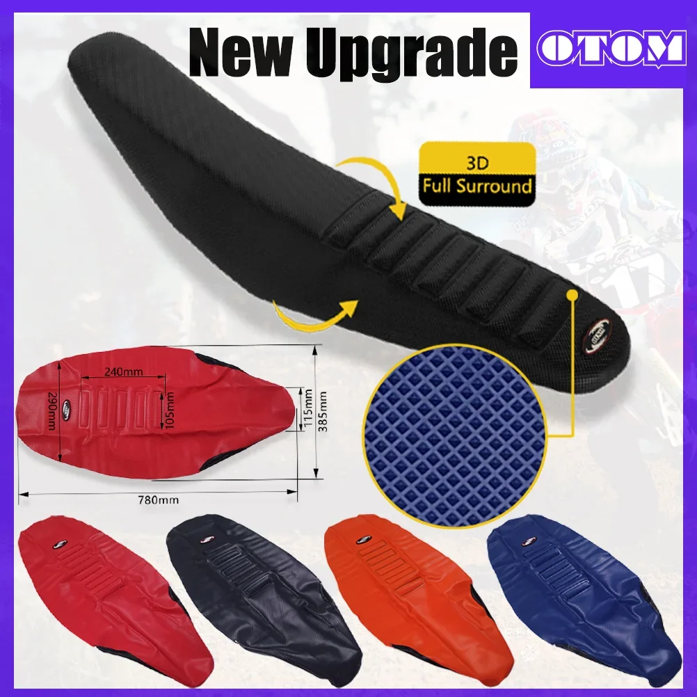 OTOM Motorrad-Sitzbezug, wasserdicht, Greifer, weich, dehnbar, Kissenset, Schutz für Honda, Yamaha, Suzuki, Kawasaki, KTM Image