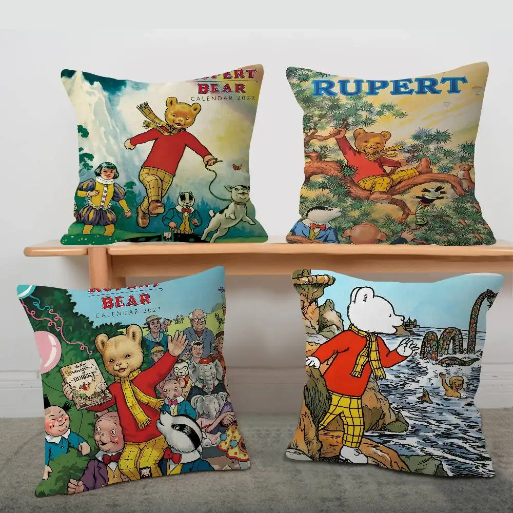 Anime R-Rupert Bear Kissenbezug, Kissenbezug für Wohnzimmer, Sofa, Heimdekoration, individuell gestaltet Image