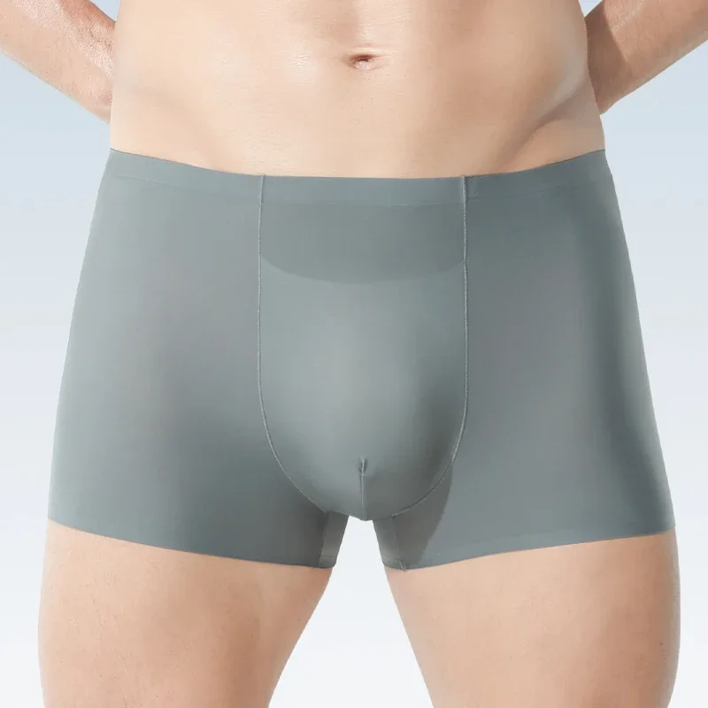 Herren-Unterwäsche Großhandel Eisseide Nahtlose Boxershorts Antibakteriell Atmungsaktiv Sport Sommer Dünn Bequeme Boxershorts Image