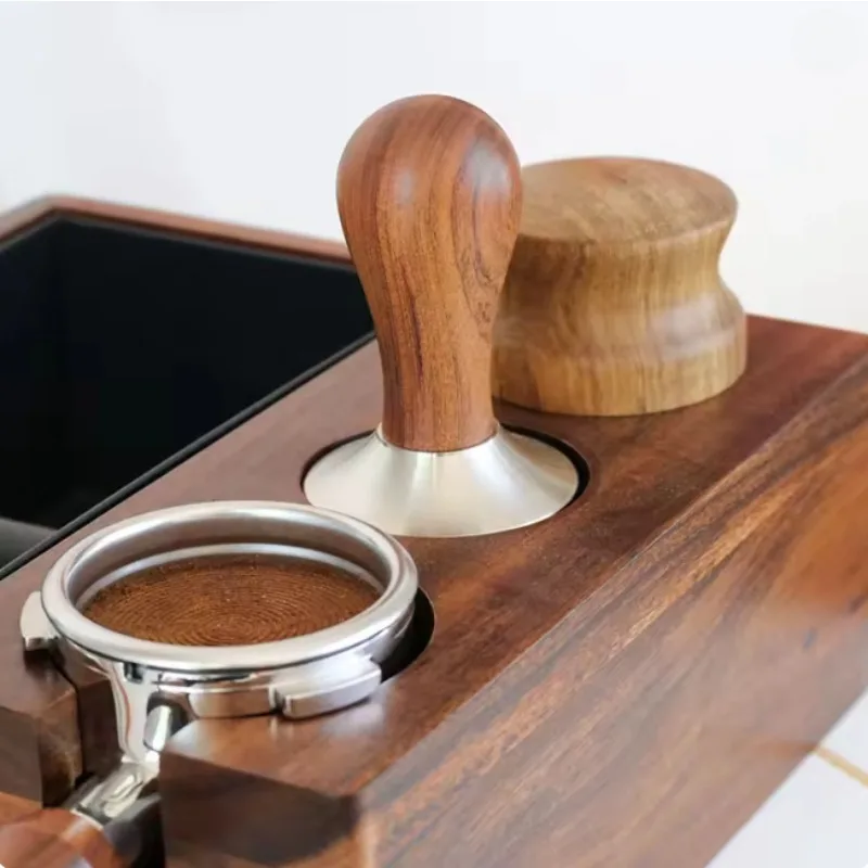 51/53/58mm Espresso Tamper Buchenholzgriff Edelstahl Kaffee-Tamper für Espressomaschine Barista-Werkzeuge Image