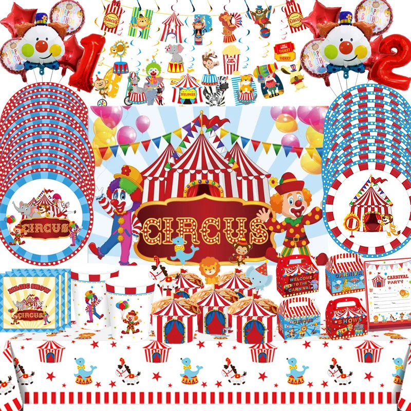Circus Clown Lion Kuchen Topper Elefanten Junge Mädchen Geburtstag Partei Liefert Affe Stroh Bogen Kid Backen Liefert Dessert Liebe Geschenke Image