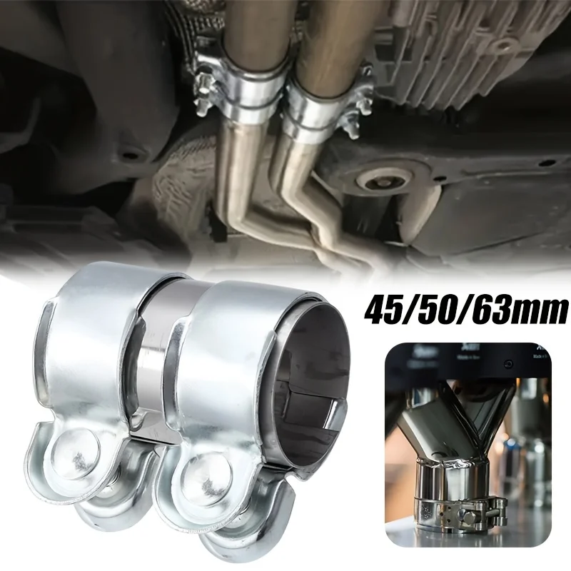 45/50/63 mm Auspuffrohrschelle Schalldämpfer Verbindungsrohrschelle Schlauchschelle Klemme Verschluss Schnalle Kfz-Auspuffanlage Komponente Image