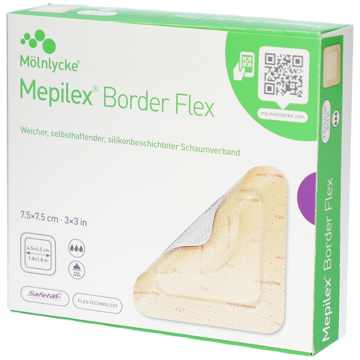 Mepilex Border Flex Schaumverb.haft.7,5x7,5 cm 10 St Verband