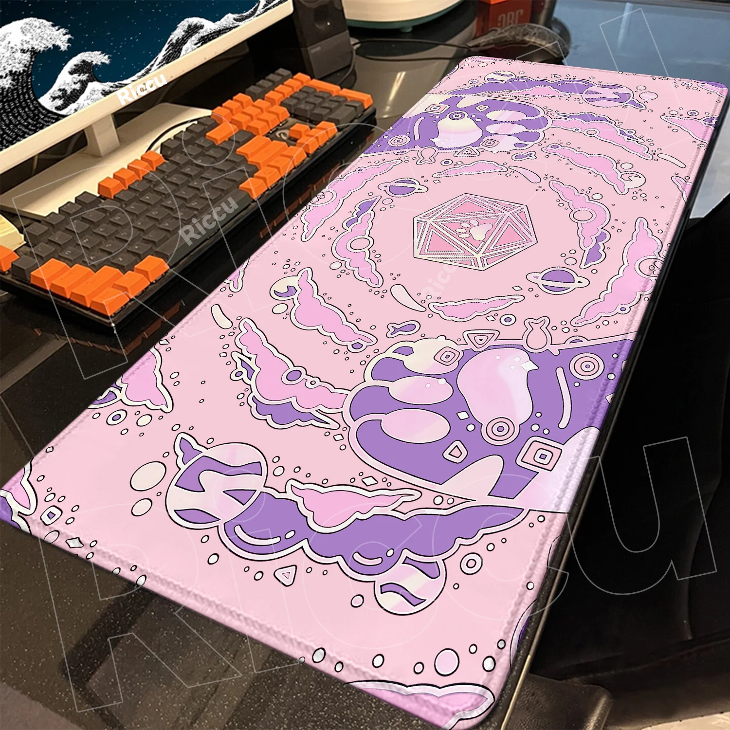 Rosa Katzenpfote Mauspad PC Gamer Mousepad Kawaii Schreibtischmatte Speed Gaming E-Sport Mauspad Süße Katze Große Gummi Tastatur Schreibtischunterlage Image