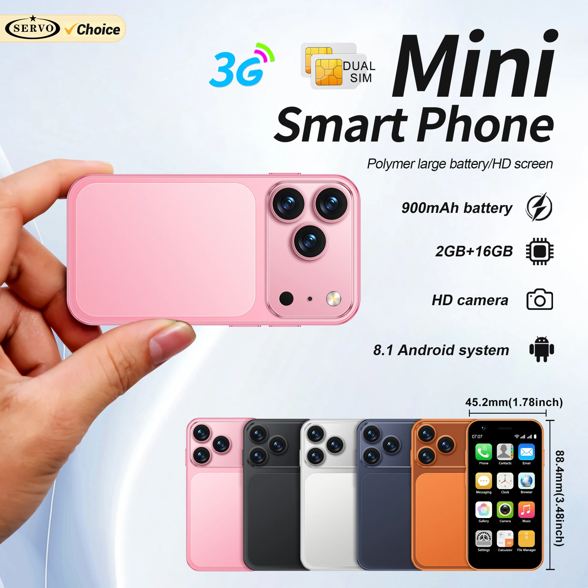 SERVO 18SE MINI Android Mini Smartphone 3G WCDMA 2GB RAM 16GB ROM Wi-Fi Hotspot GPS 3.0