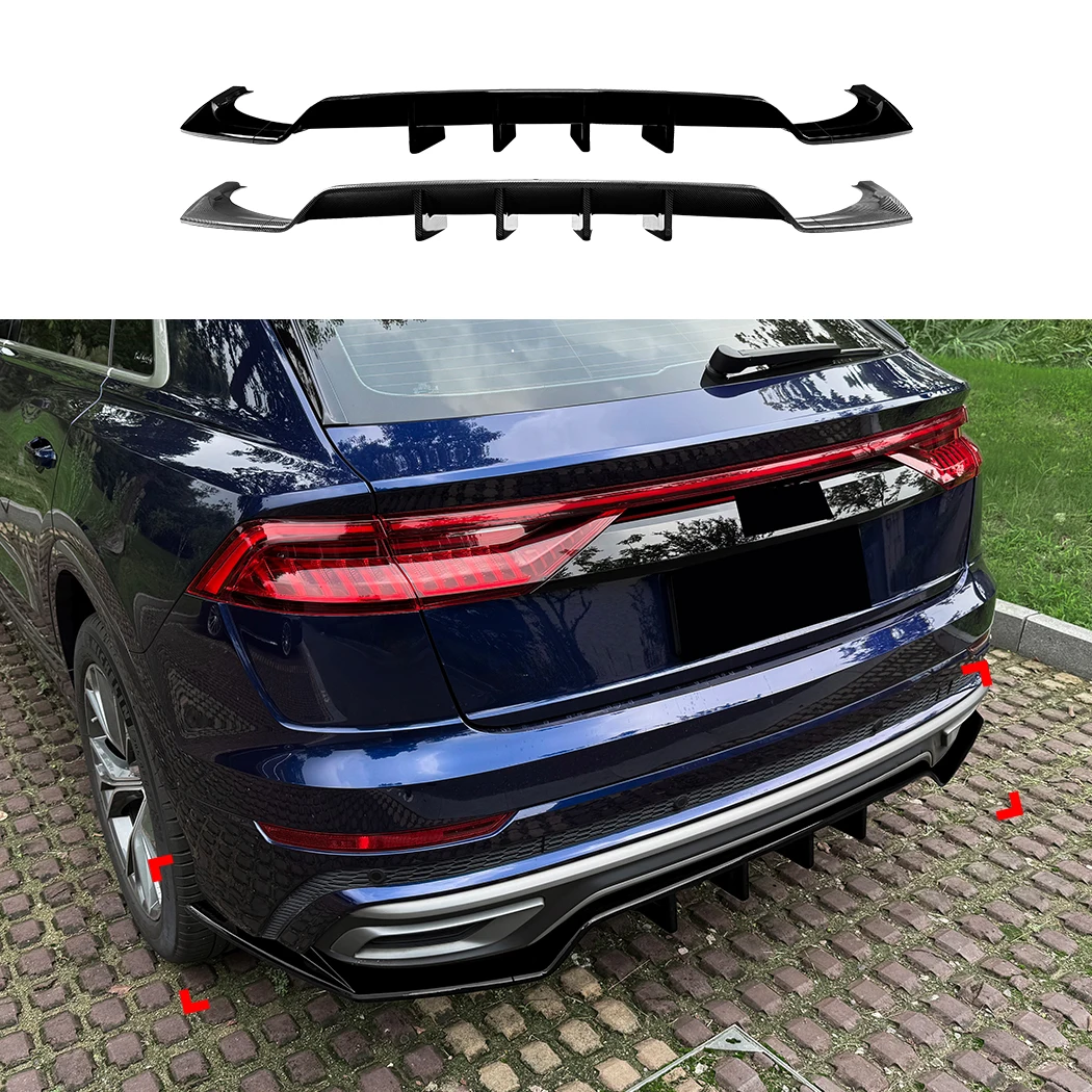 Paraurti posteriore Diffusore Labbro Lato Posteriore Splitter Spoiler Labbro Per Audi Q8 4M Sline 2019-2023 Paraurti Posteriore Protezione Accessori Auto
