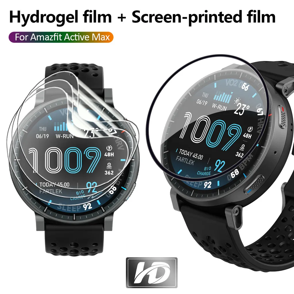 HOBBIT 2–5 Stück Schutzfolie für Amazfit Active Max, gebogene, weiche Kantenabdeckung, kratzfest, für Amazfit Active Max Displayschutzfolie Image