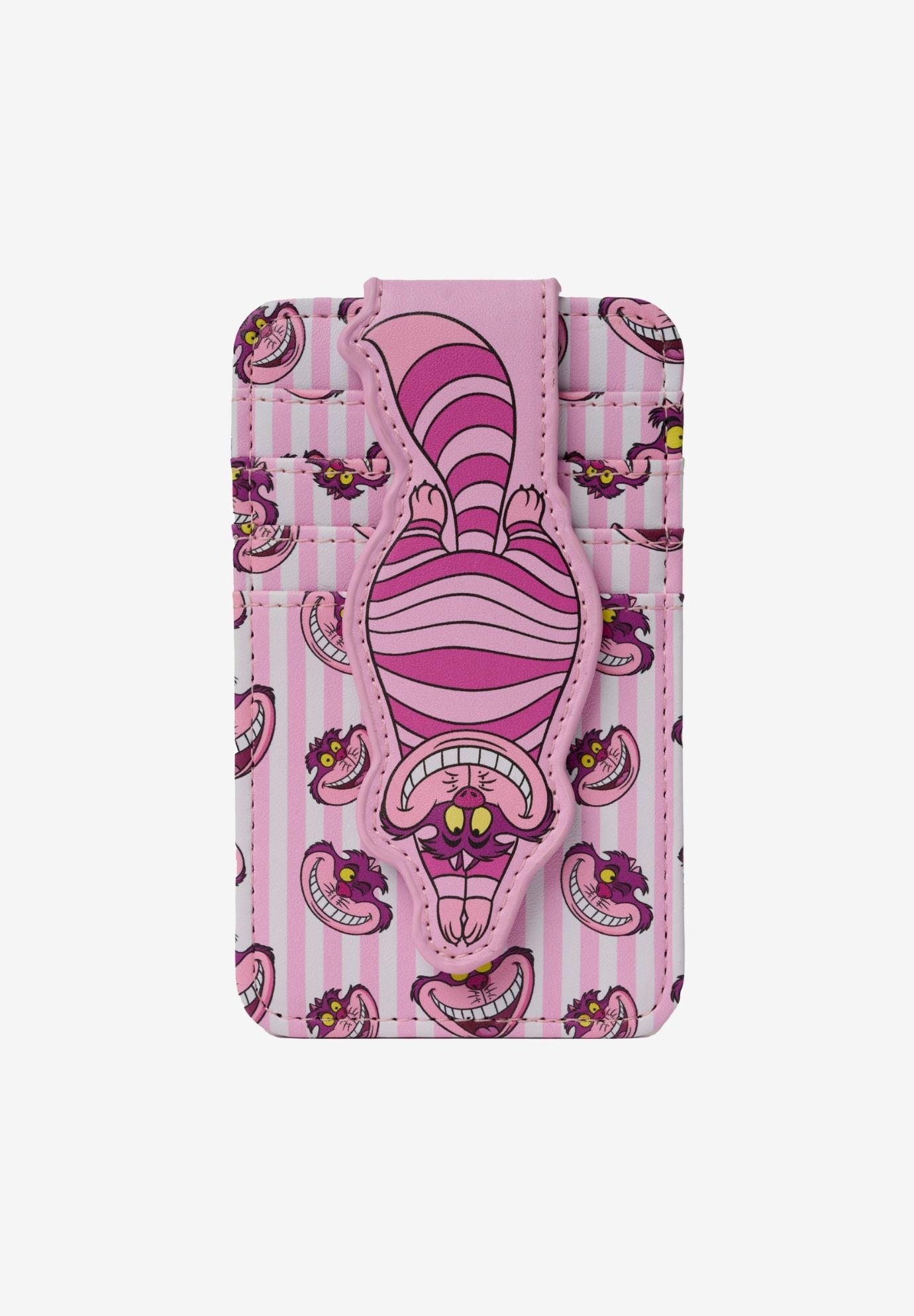 Plus Size Women's Womens Disney Cheshire Cat Card Holder Wallet Button Snap Closure by Disney in Pink (Size ONE SIZE)