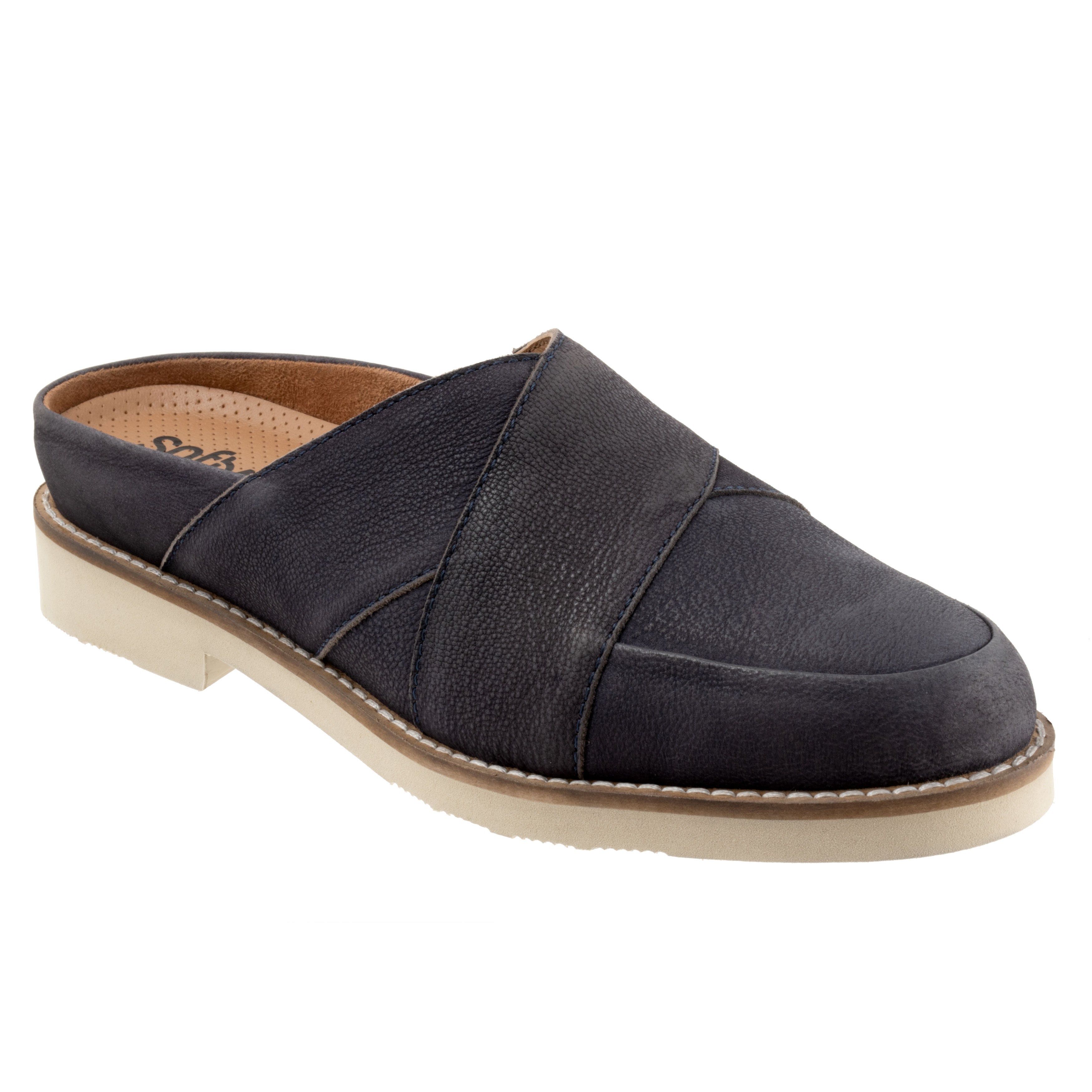 Extra Wide Width Women's Wessex Flat by SoftWalk in Navy Nubuck (Size 8 WW)