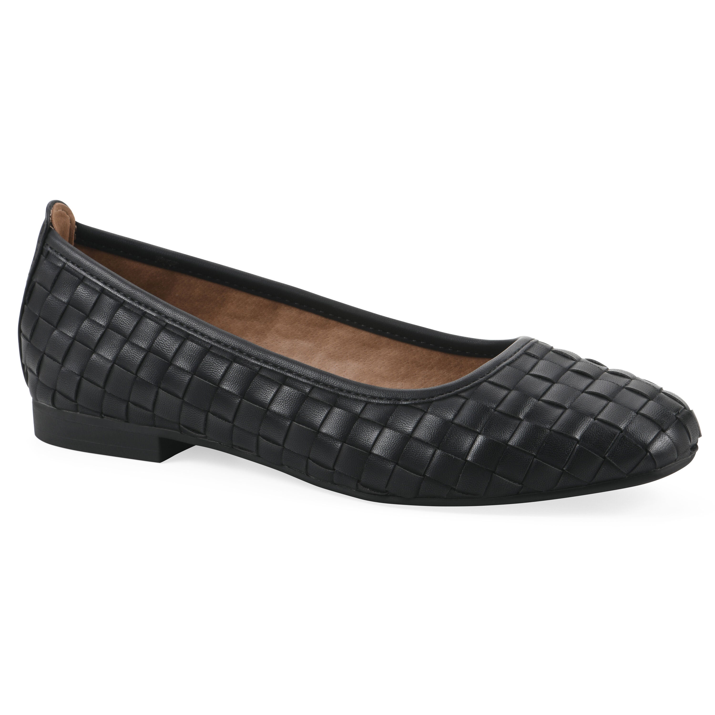 Wide Width Women's Boccie Ballet Flat by Ryka in Black Smooth (Size 7 1/2 W)