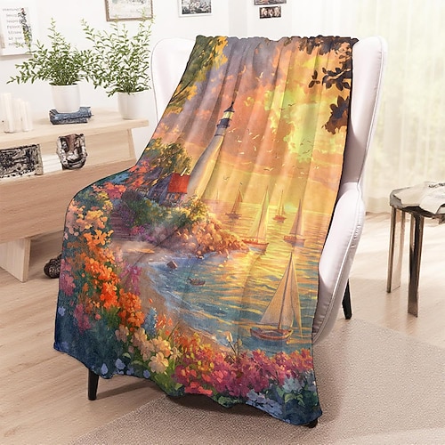 Tag der Unabhängigkeit Fleecedecken Überwurfdecke für die Couch Landschaft Geschenk Klassisch 3D Sofa Bett Dekorative Decke Warme Decke Wohndeko Image